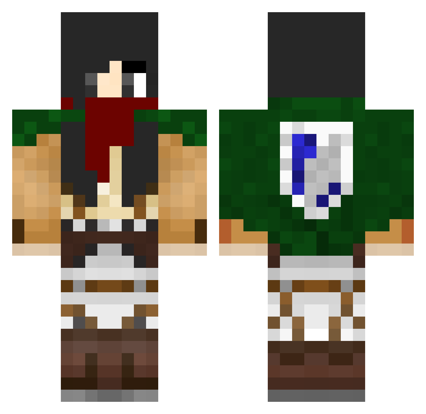 Dusp Minecraft skin, front and back view