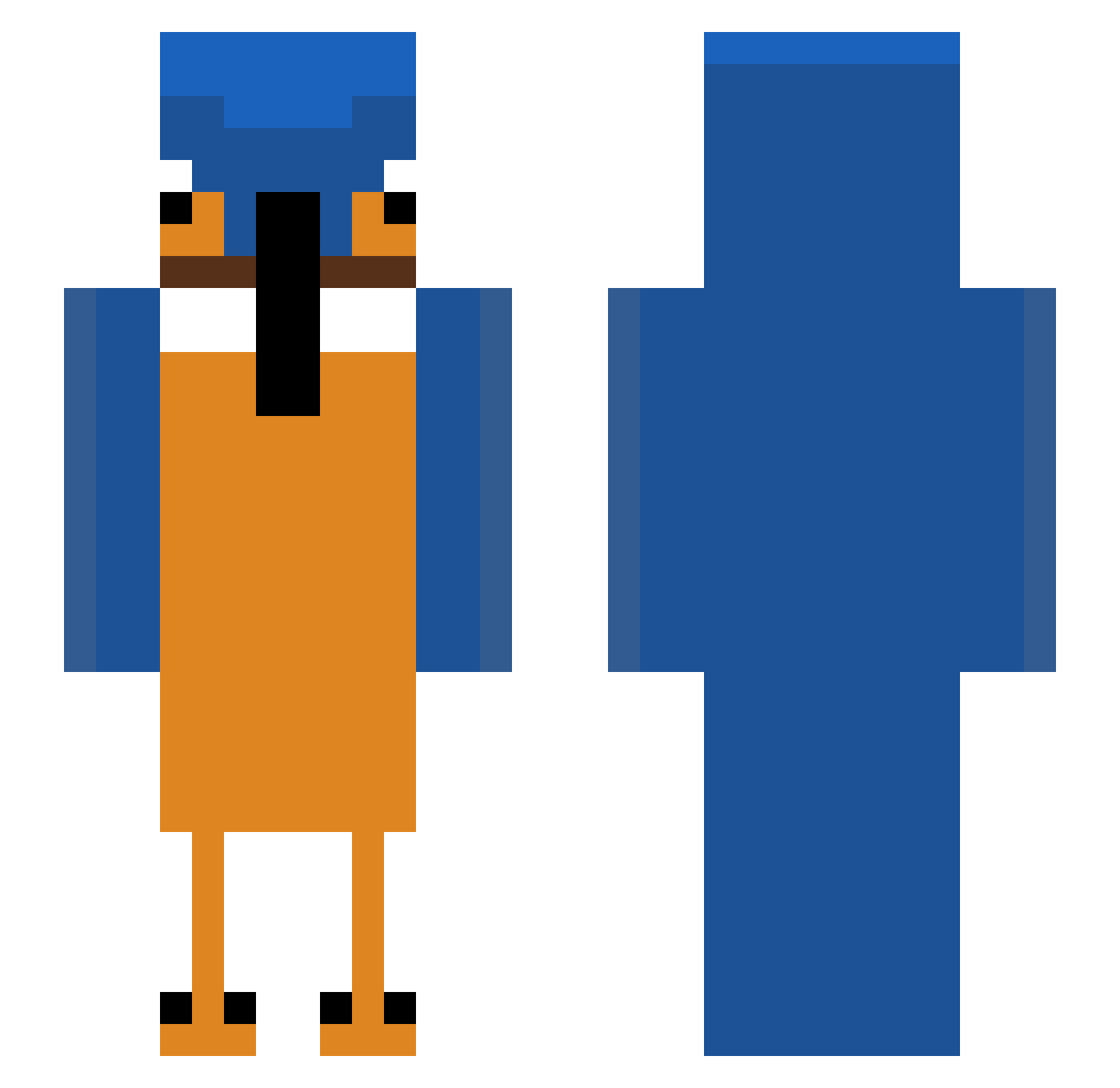 Wolloik0714 Minecraft skin, front and back view
