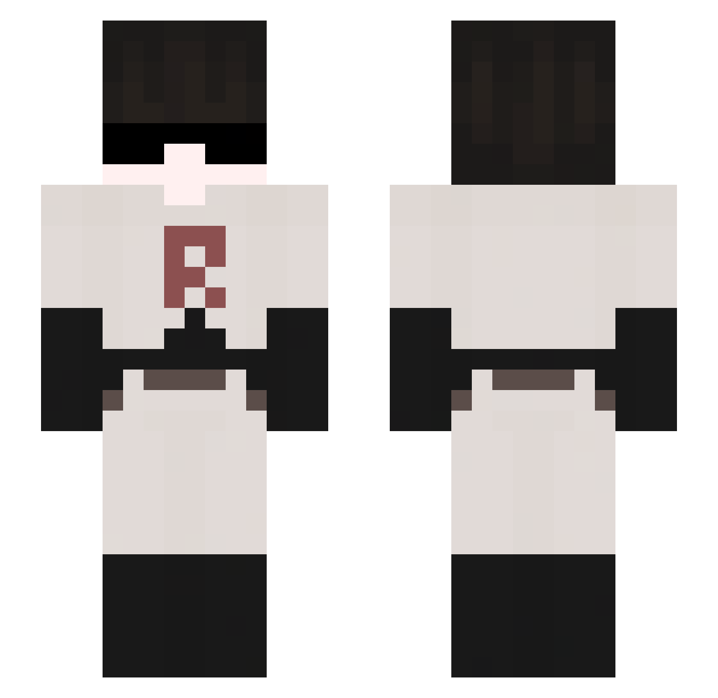 IchinoI Minecraft skin, front and back view
