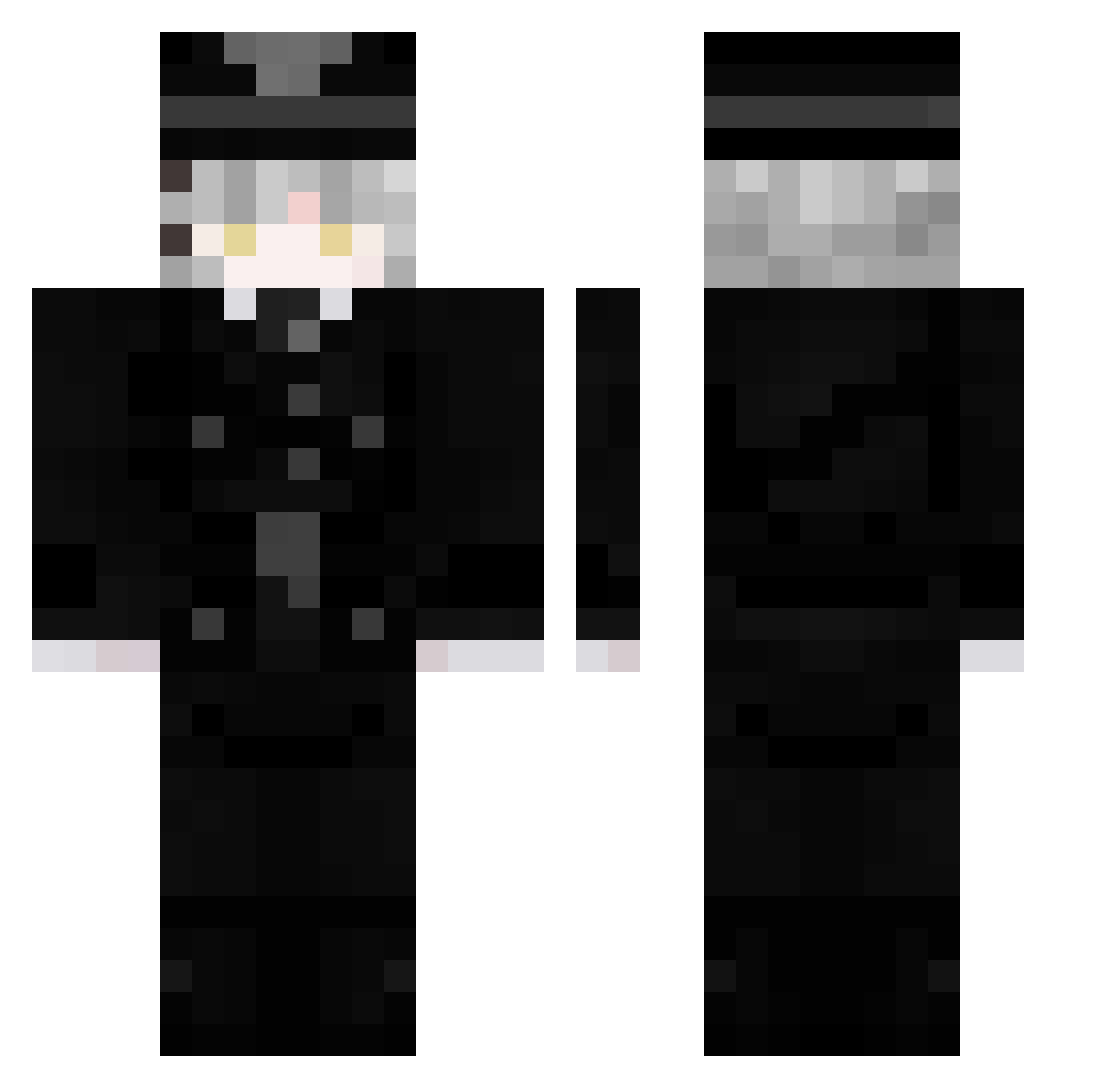 bubatsygan Minecraft skin, front and back view