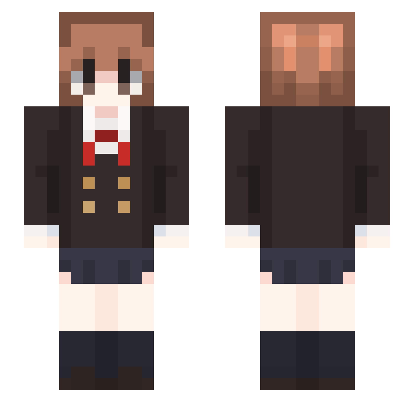 rue14 Minecraft skin, front and back view