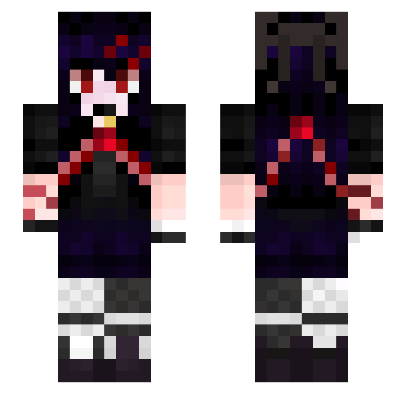 Dlyet Minecraft skin, front and back view
