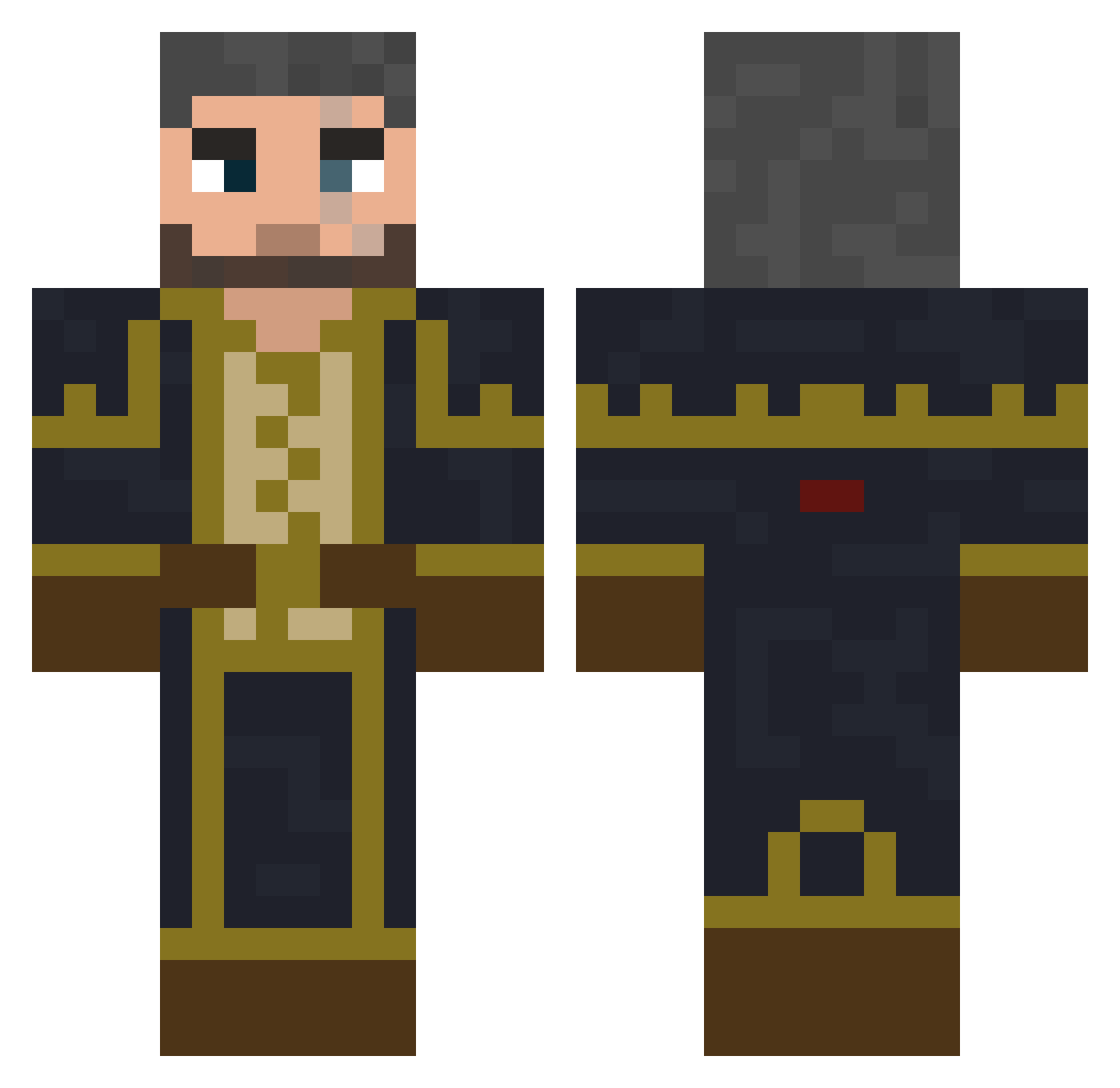 PrincessObama Minecraft skin, front and back view