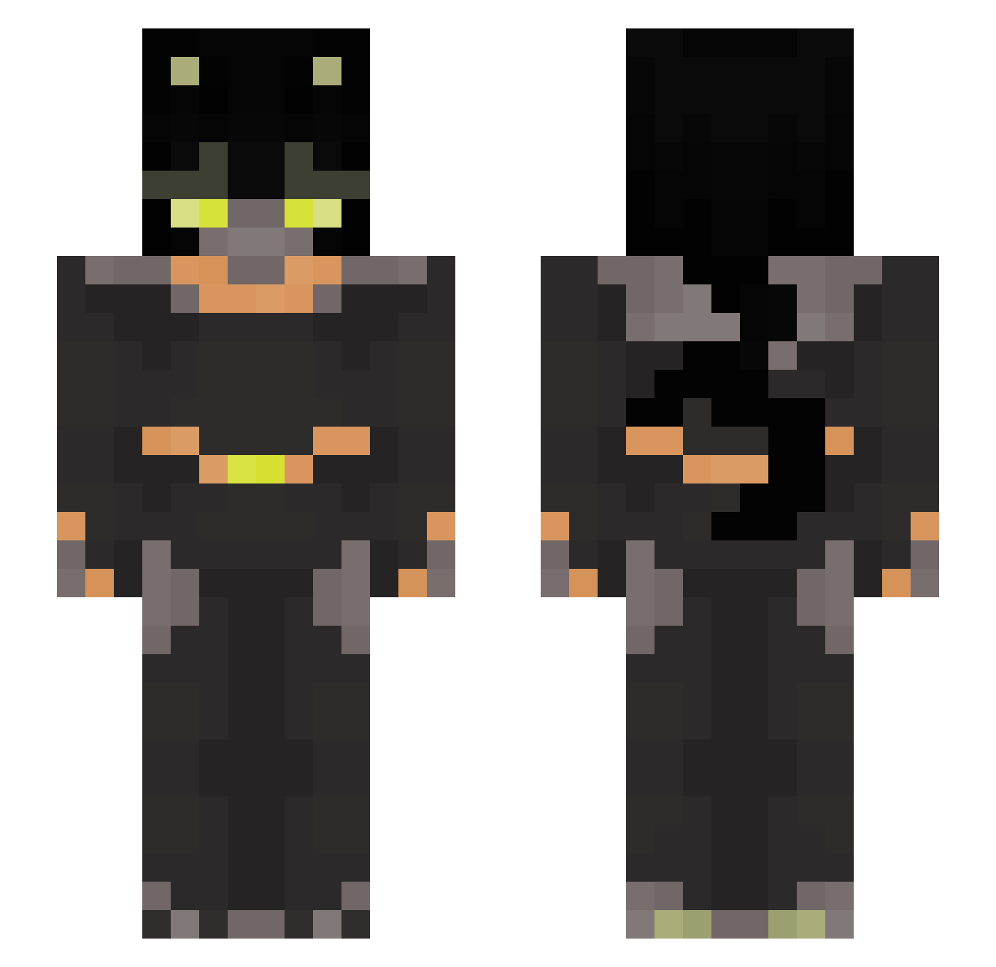 HeilongSnow Minecraft skin, front and back view