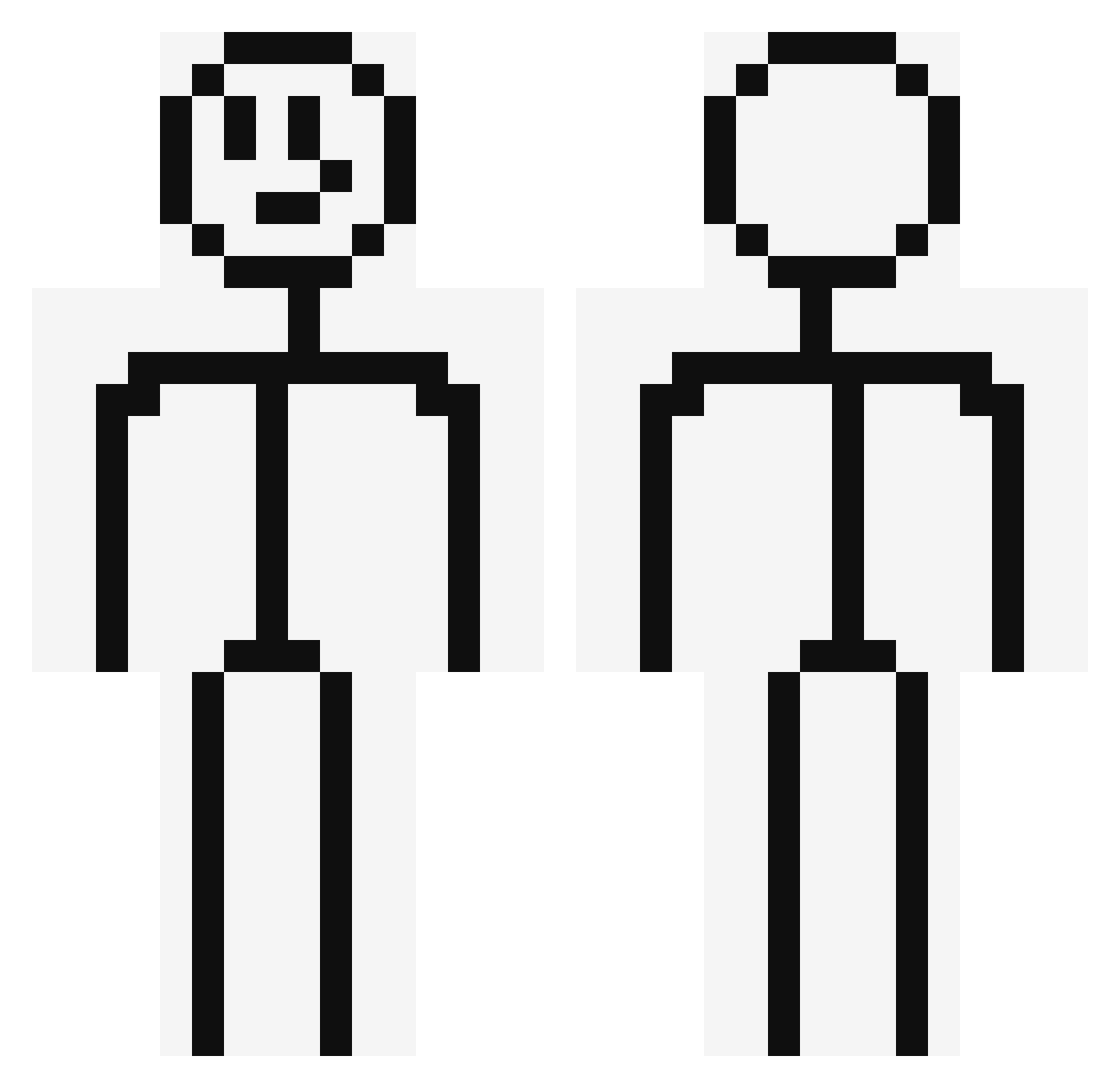 HDGeff Minecraft skin, front and back view