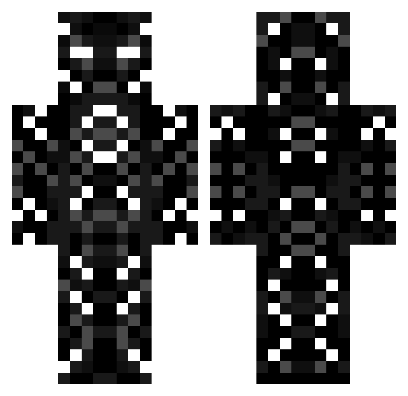 C_hills Minecraft skin, front and back view