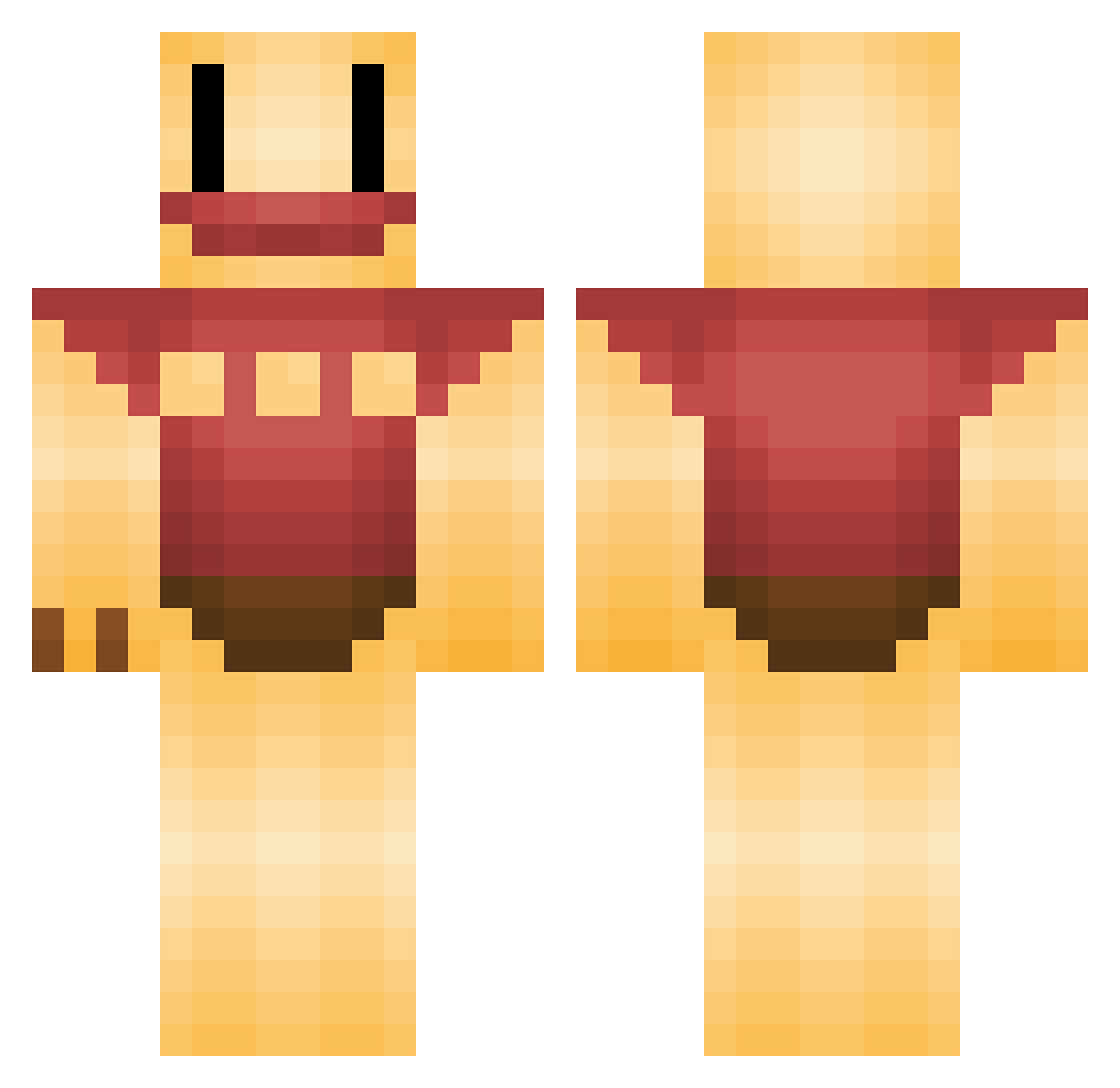kidvid Minecraft skin, front and back view