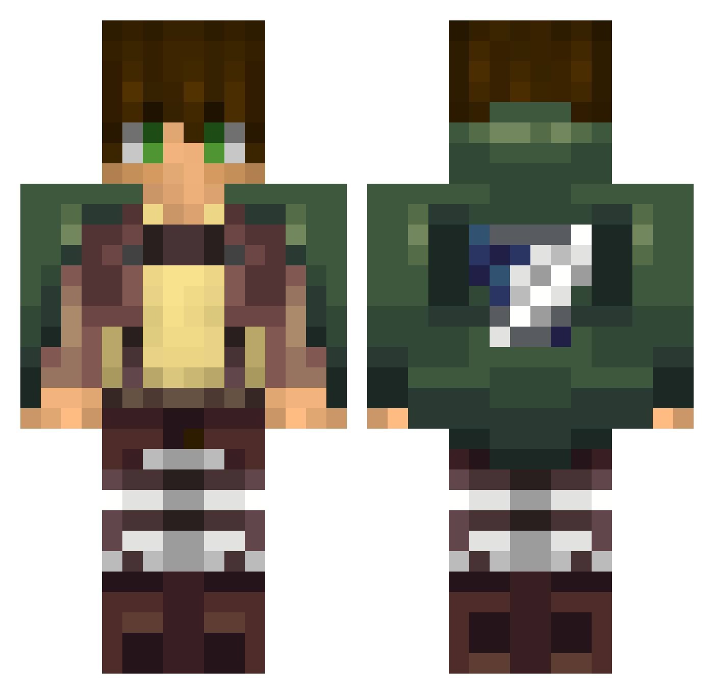 Bryzintine Minecraft skin, front and back view