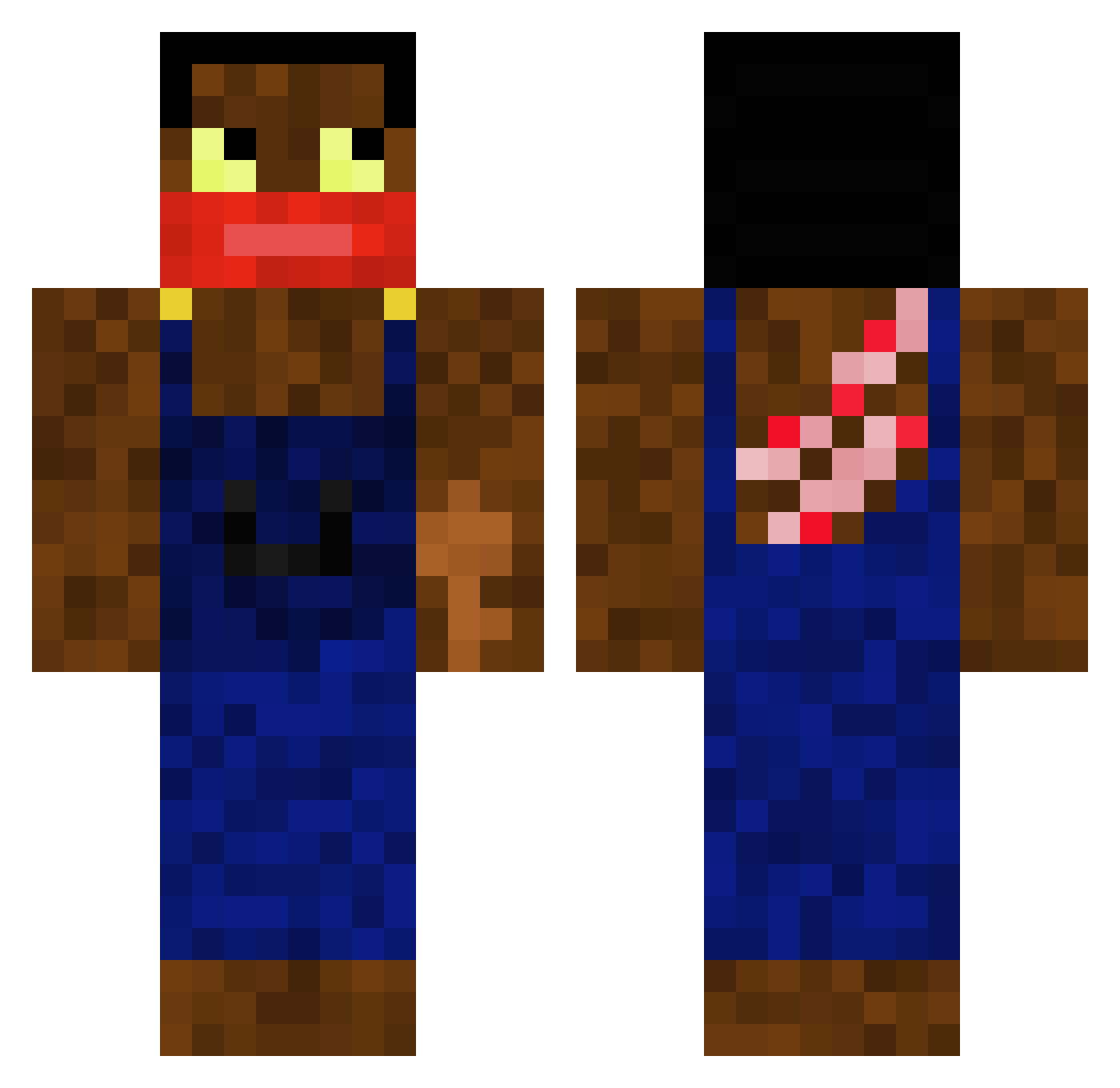 Chriscross123 Minecraft skin, front and back view