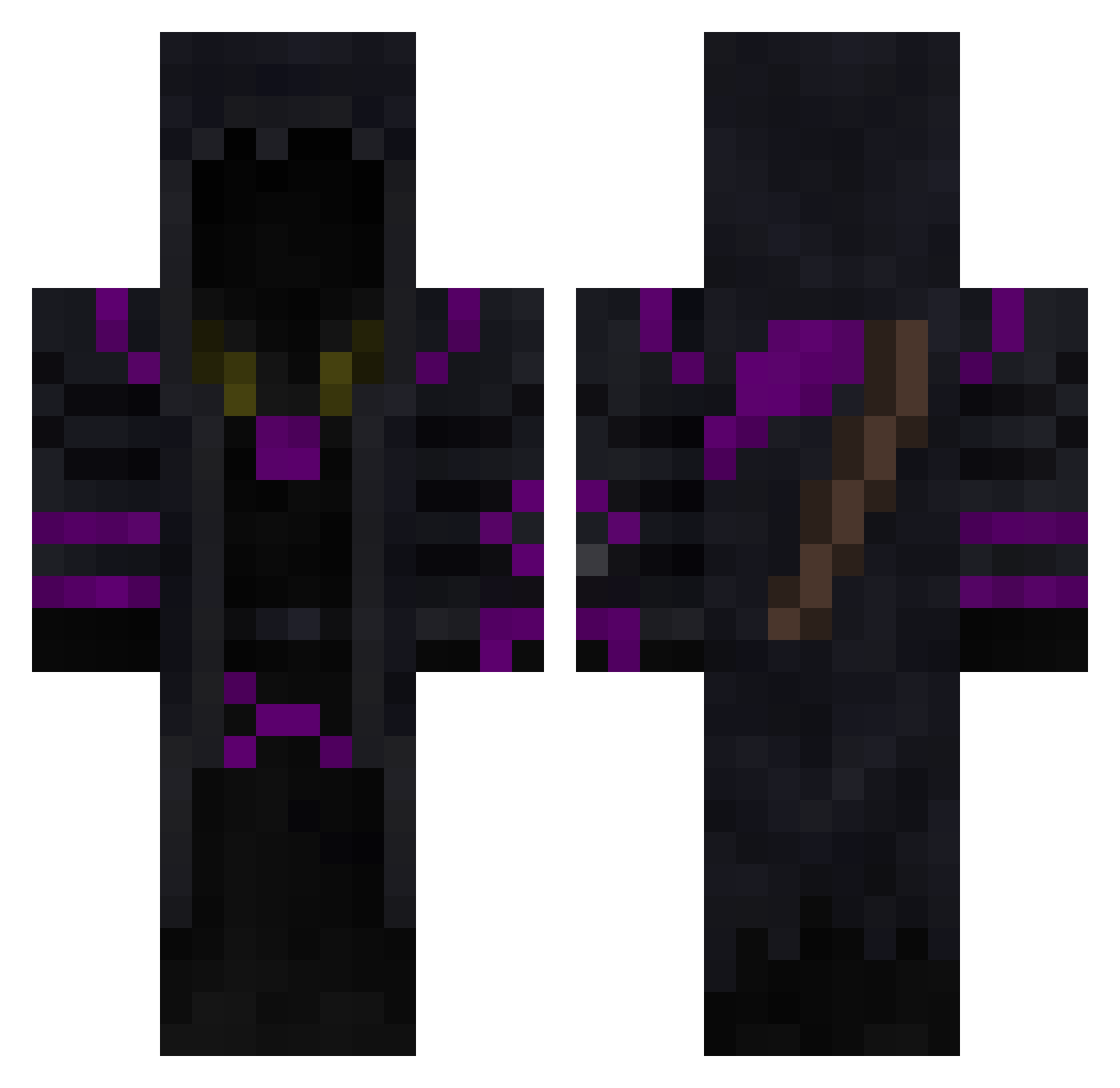 HyperClip Minecraft skin, front and back view