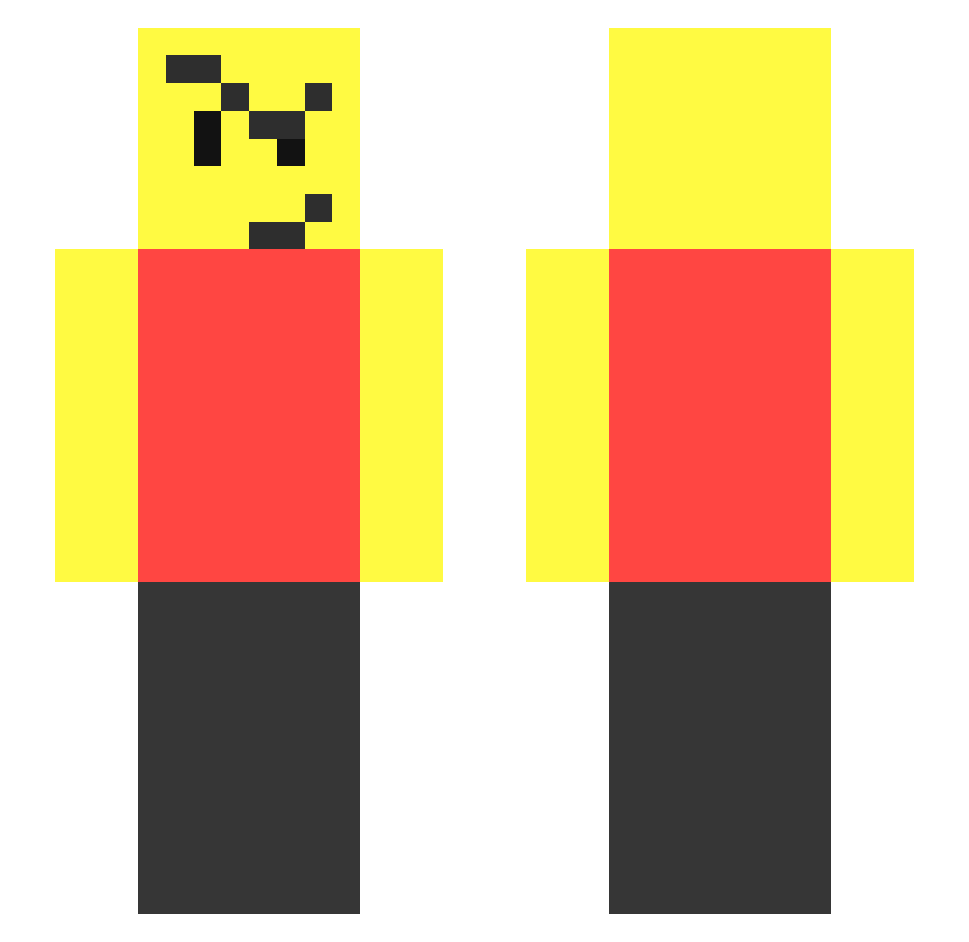 doomshine Minecraft skin, front and back view
