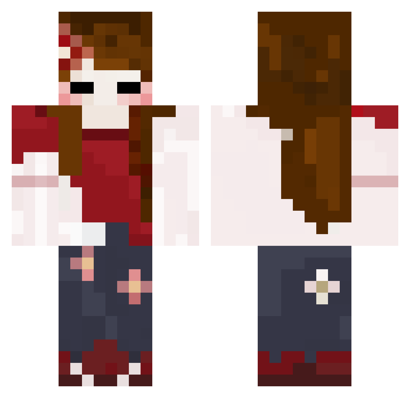 sabfish Minecraft skin, front and back view