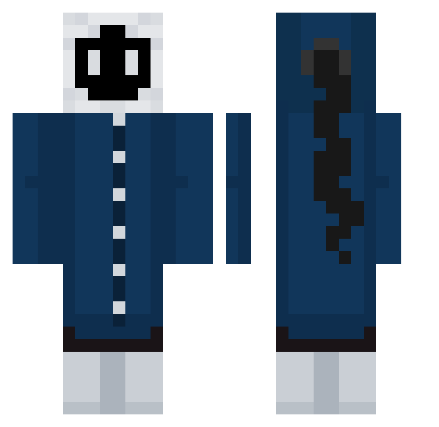 ehdus Minecraft skin, front and back view