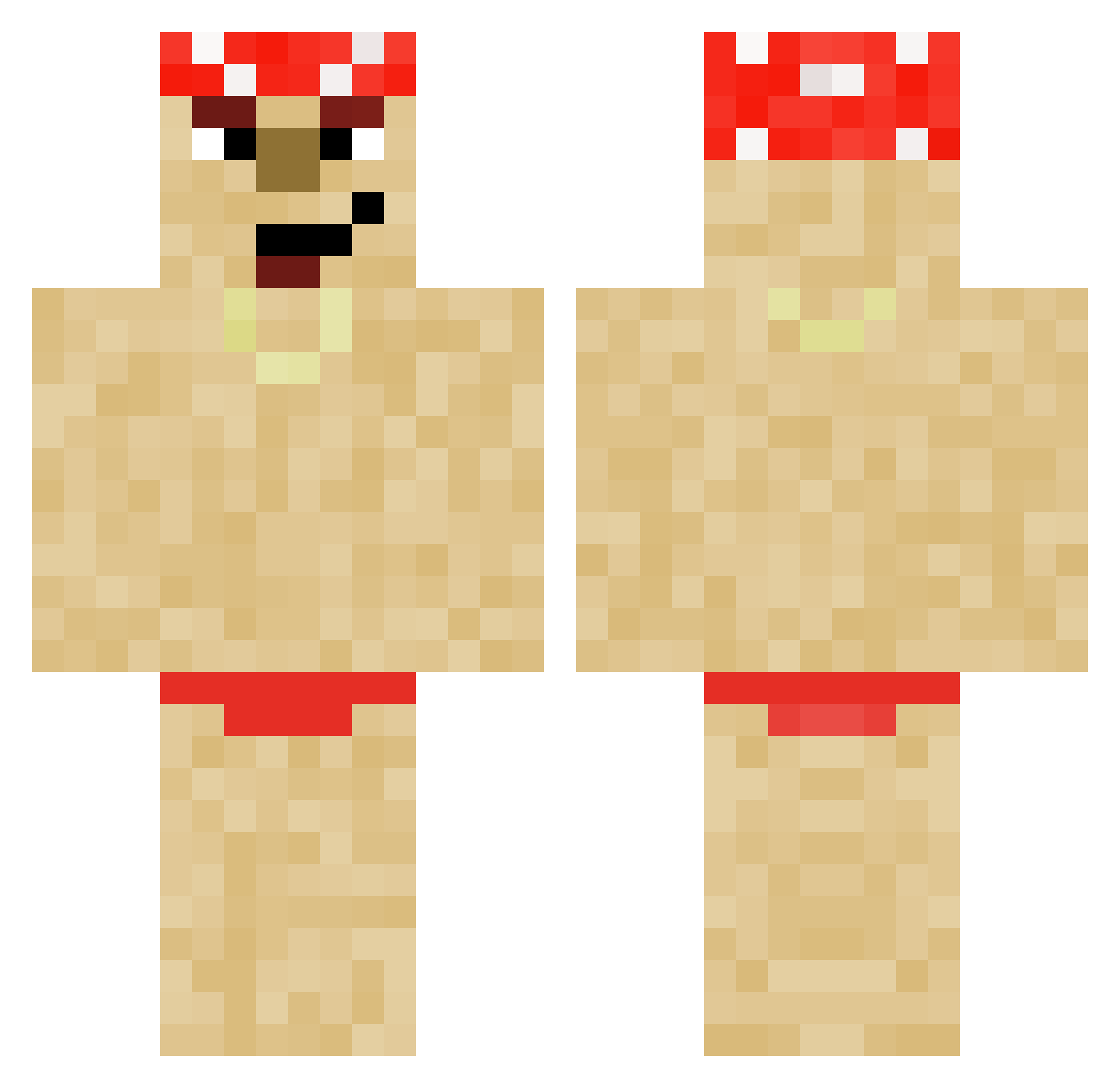 BigXain Minecraft skin, front and back view