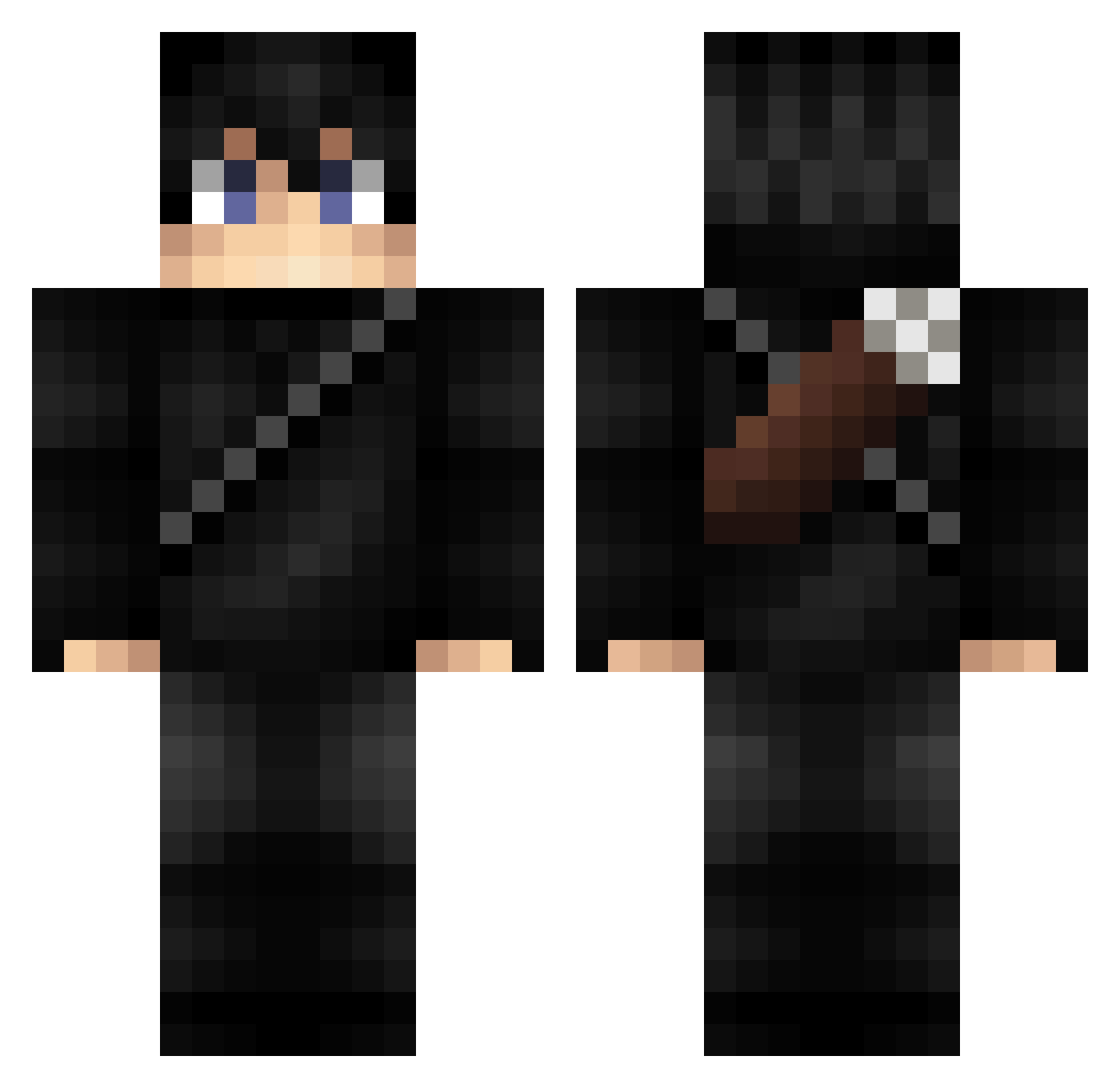 Loczek1337 Minecraft skin, front and back view