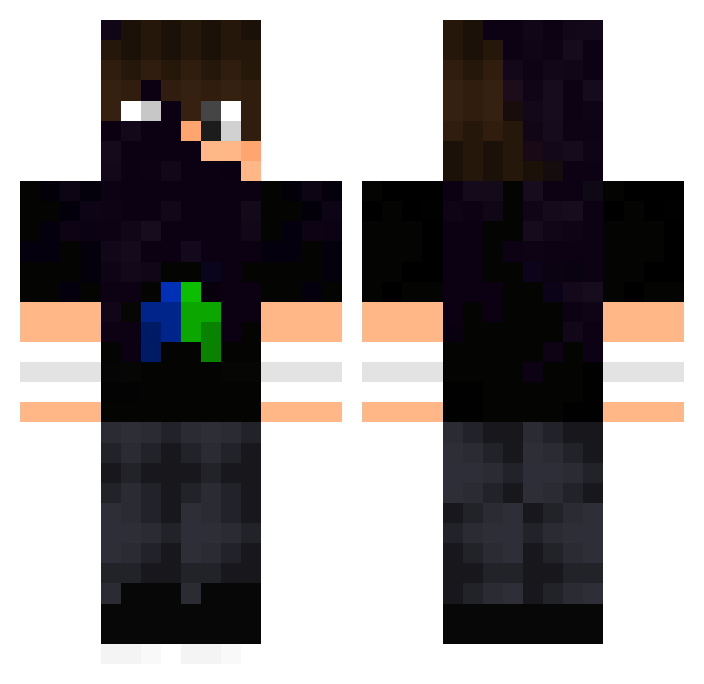 tszn_ Minecraft skin, front and back view
