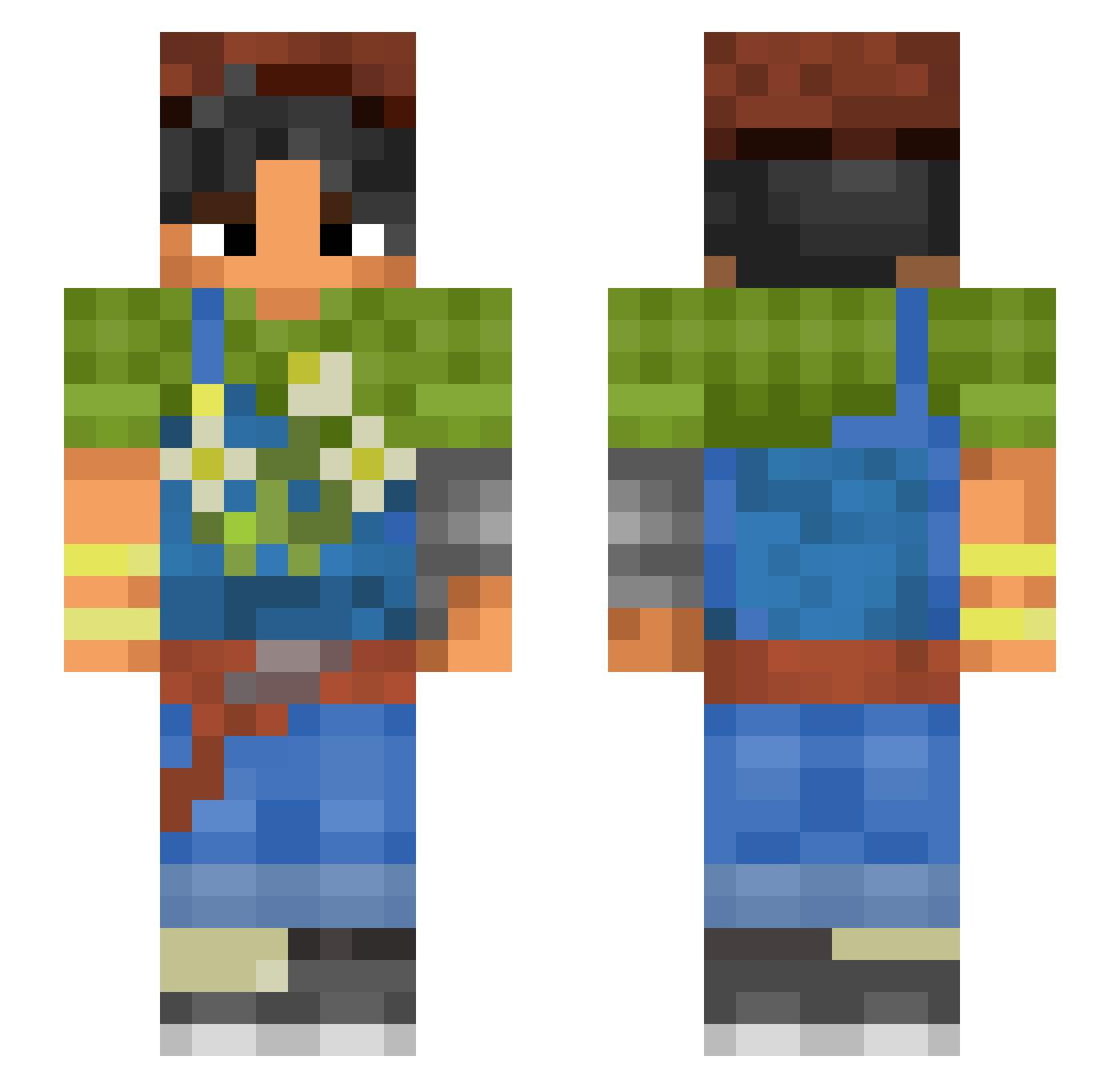 dyl2sped Minecraft skin, front and back view