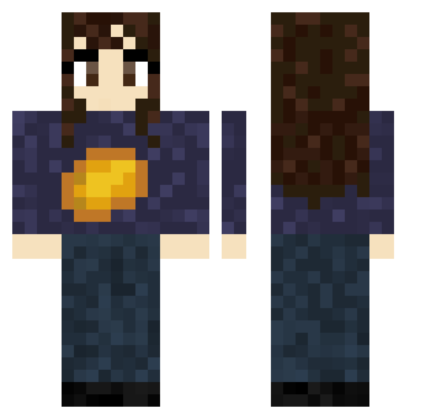 RoastyPotat Minecraft skin, front and back view
