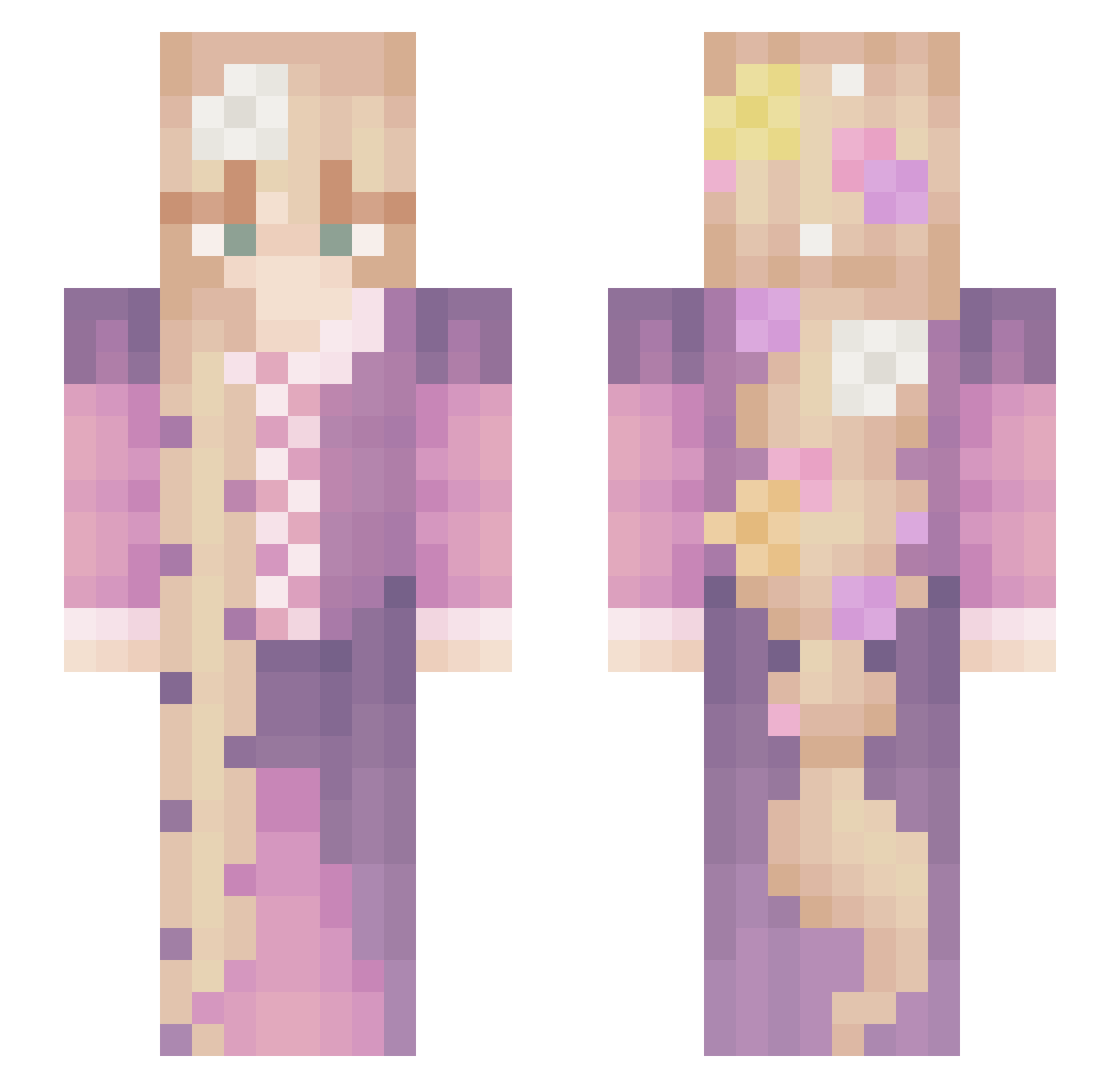 cosmicalnight Minecraft skin, front and back view