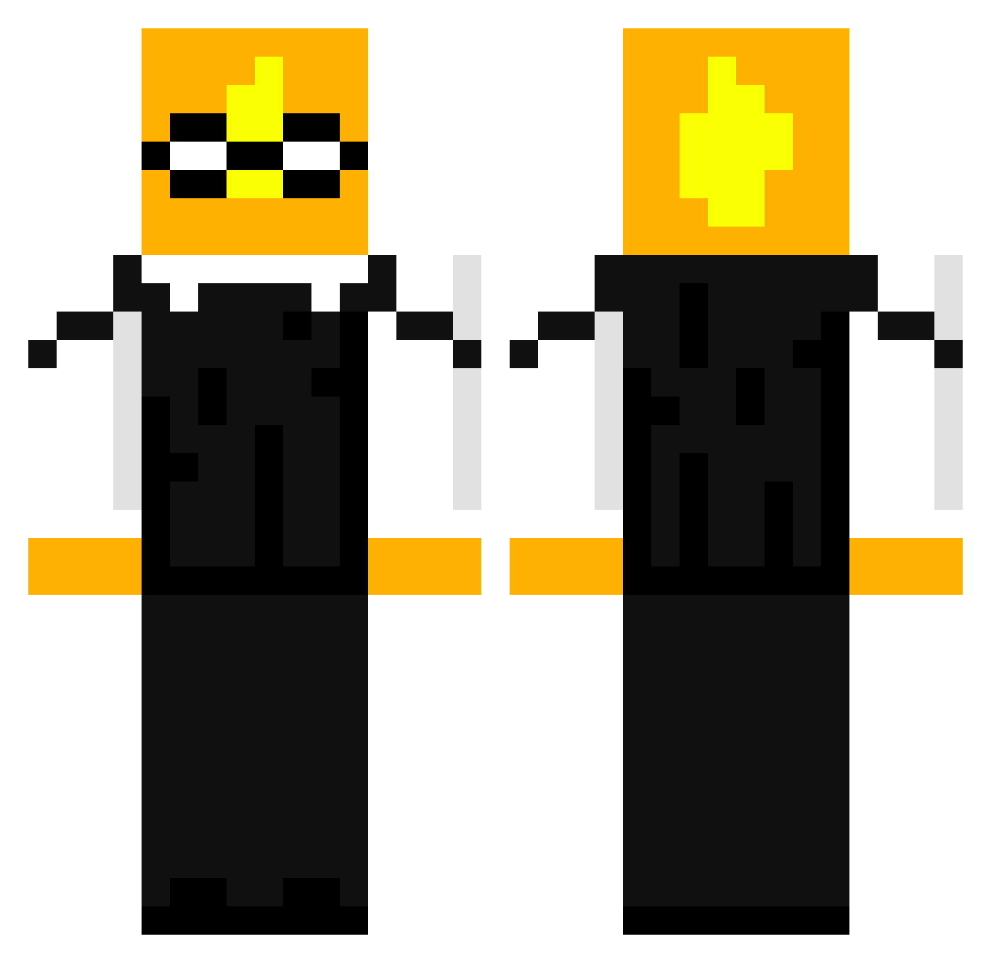 Segura408 Minecraft skin, front and back view