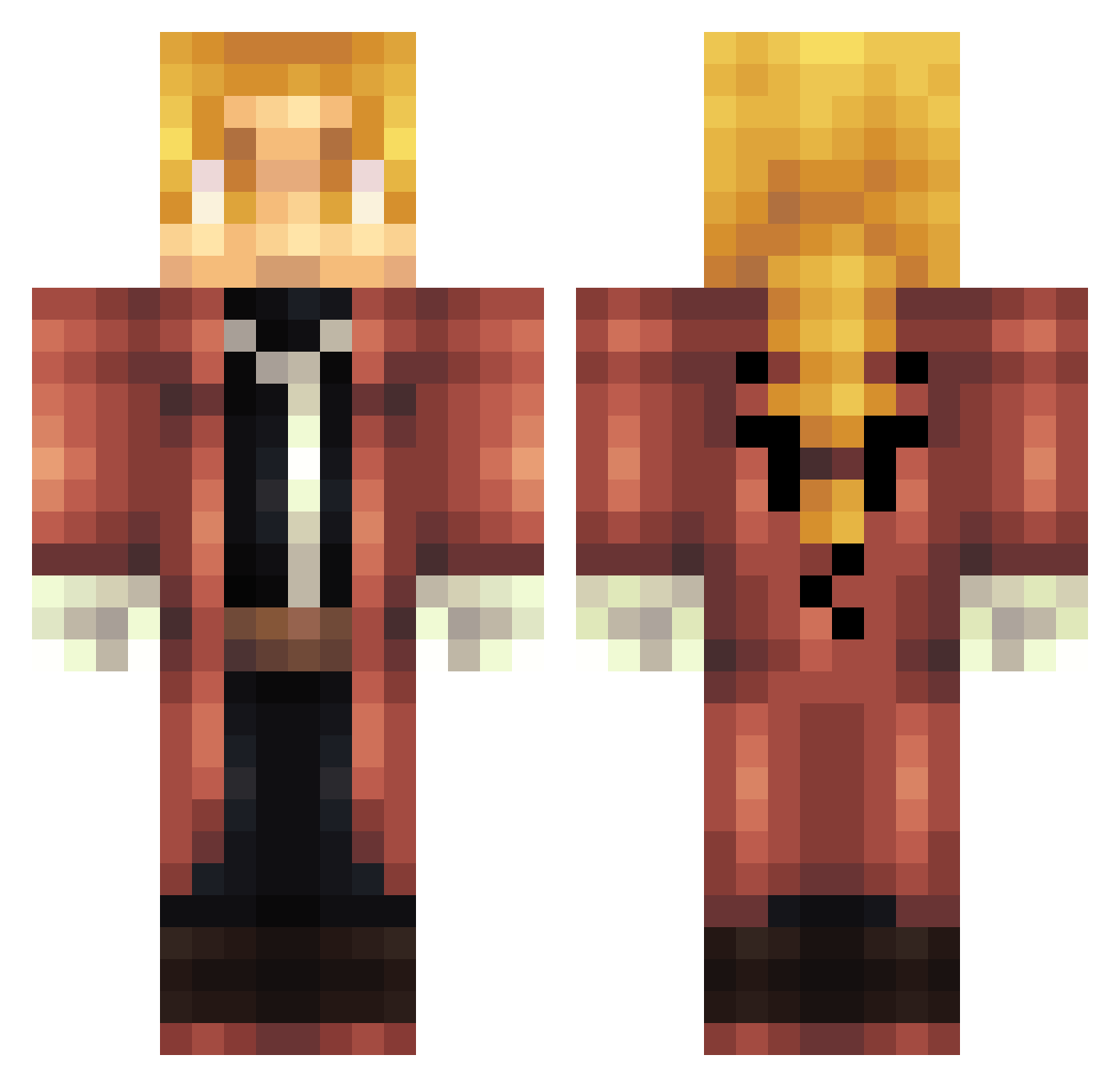 aerostatic Minecraft skin, front and back view
