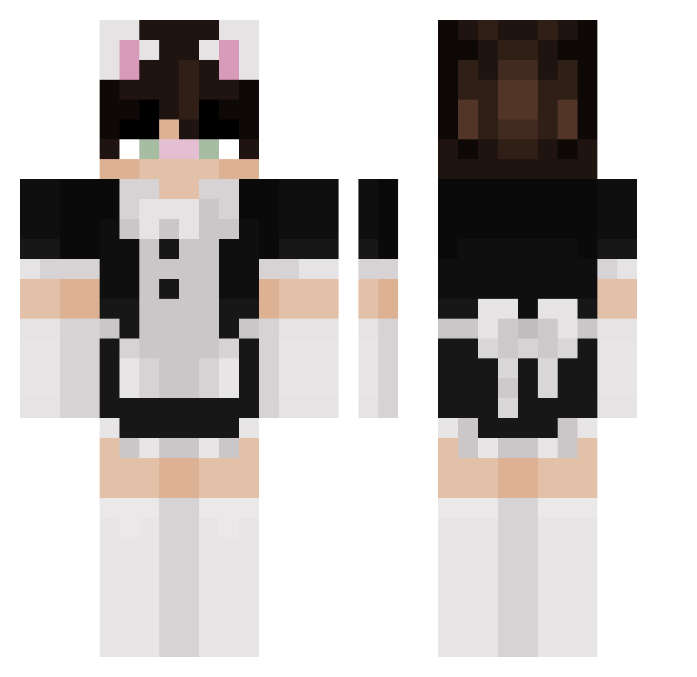 MrrealError Minecraft skin, front and back view