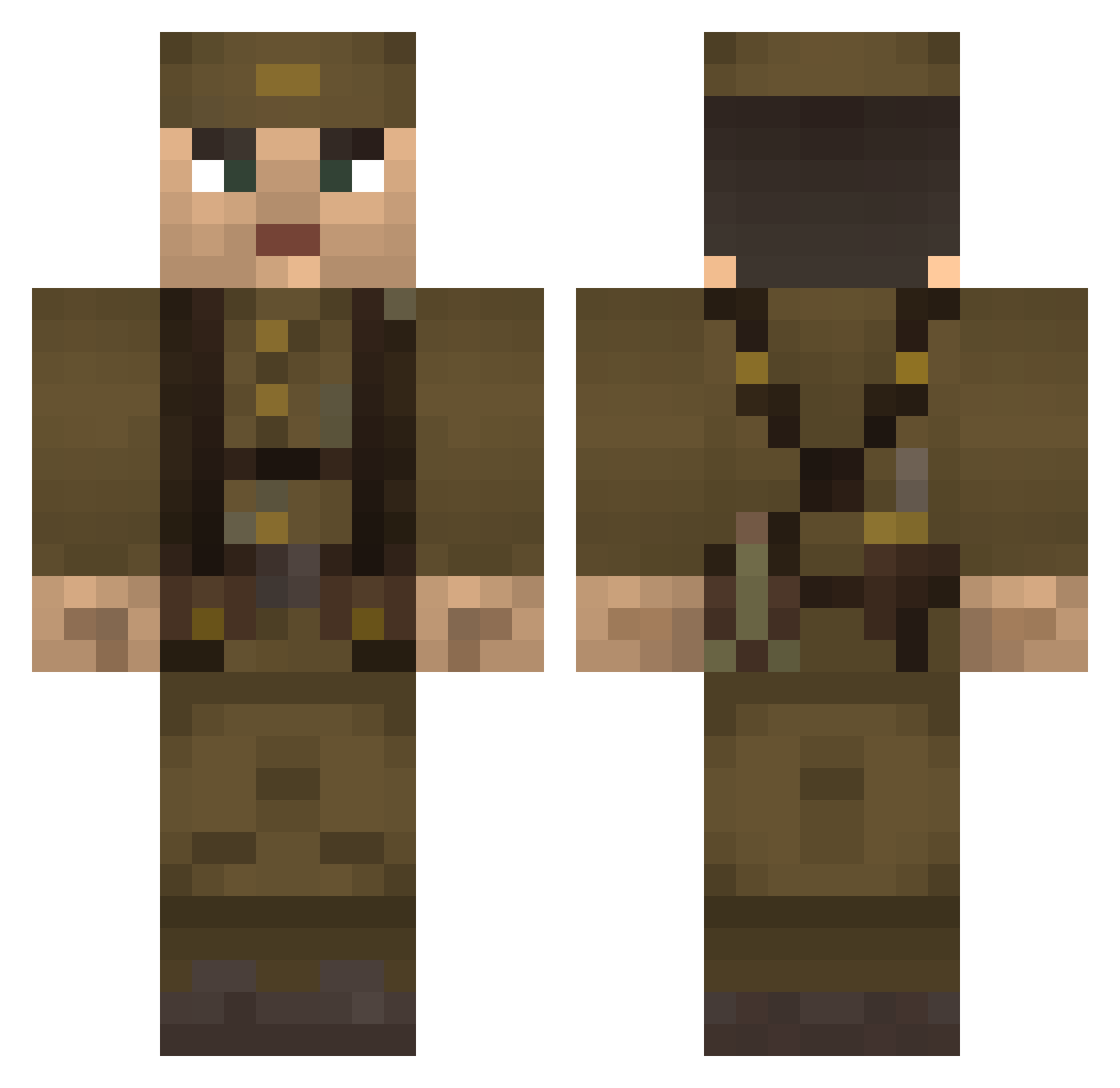 Bechuanaland Minecraft skin, front and back view