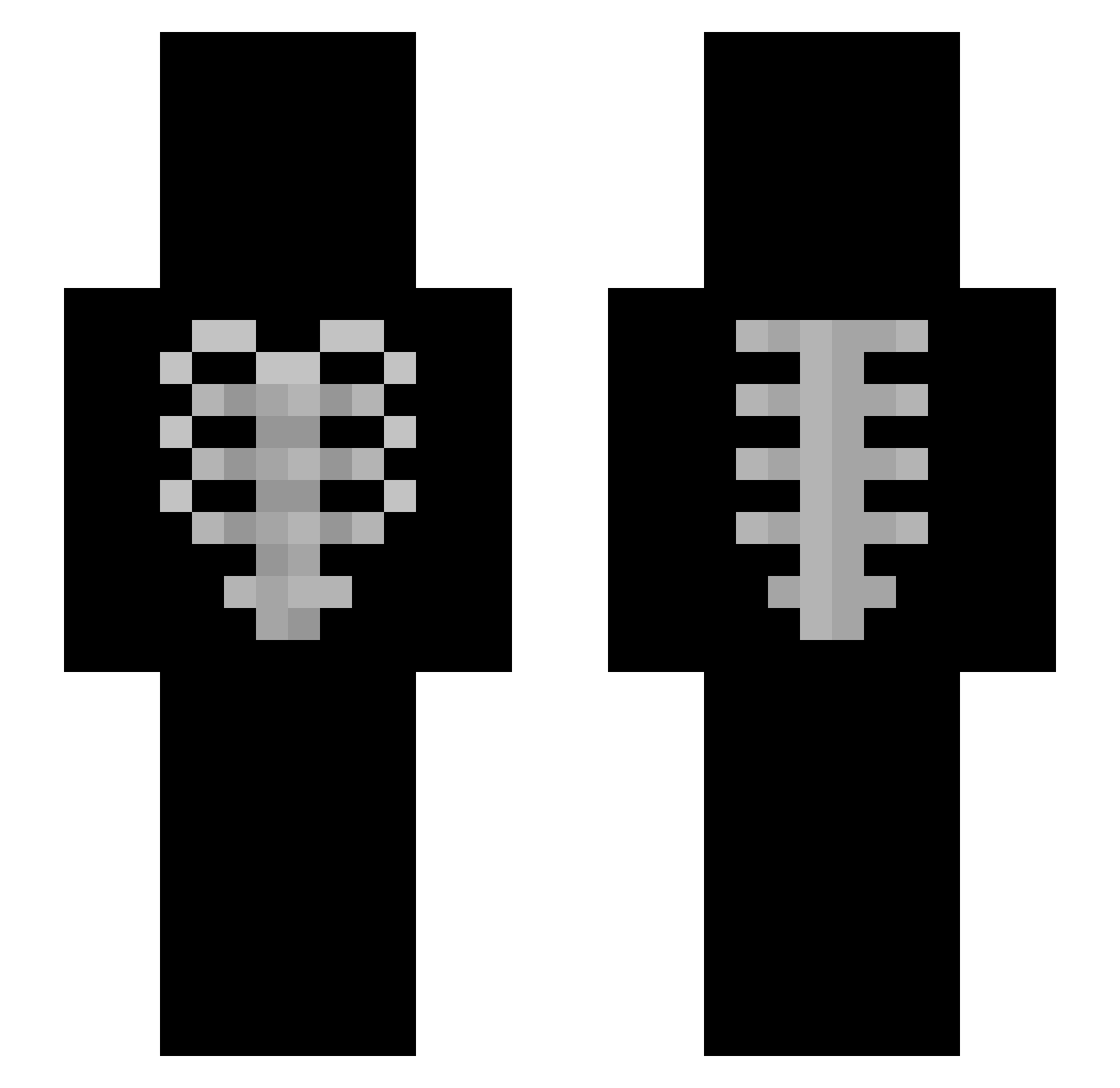 nzyth Minecraft skin, front and back view