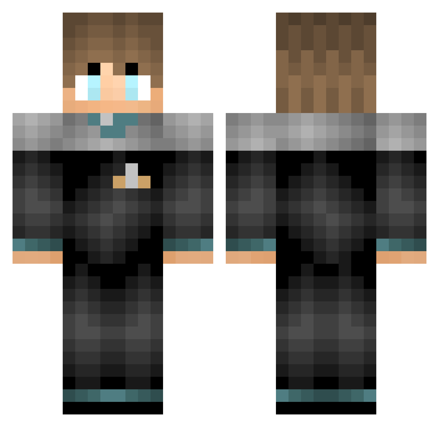 kibbled Minecraft skin, front and back view
