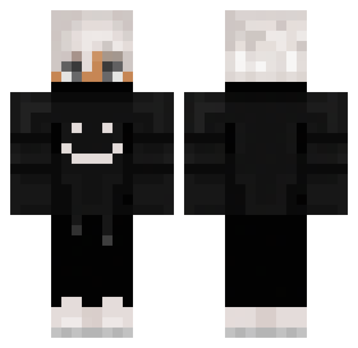 Sc0rxx Minecraft skin, front and back view