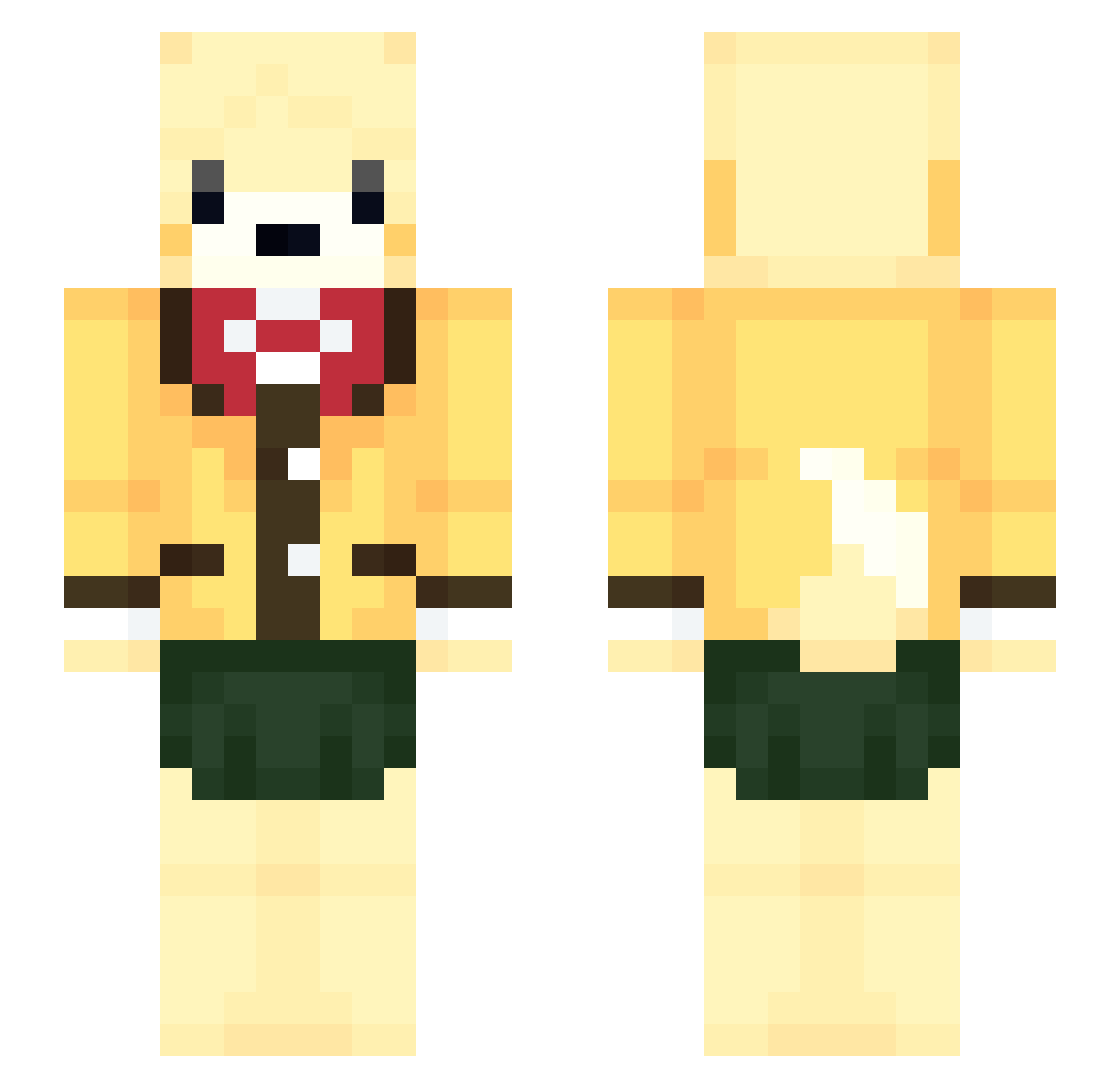 dollzy Minecraft skin, front and back view
