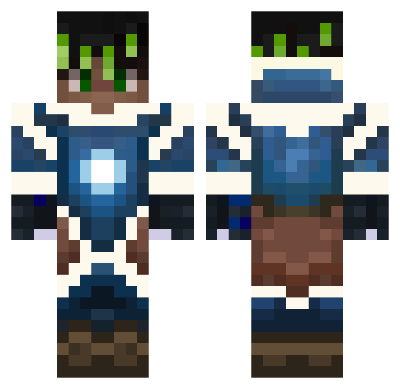 F0saken1 Minecraft skin, front and back view