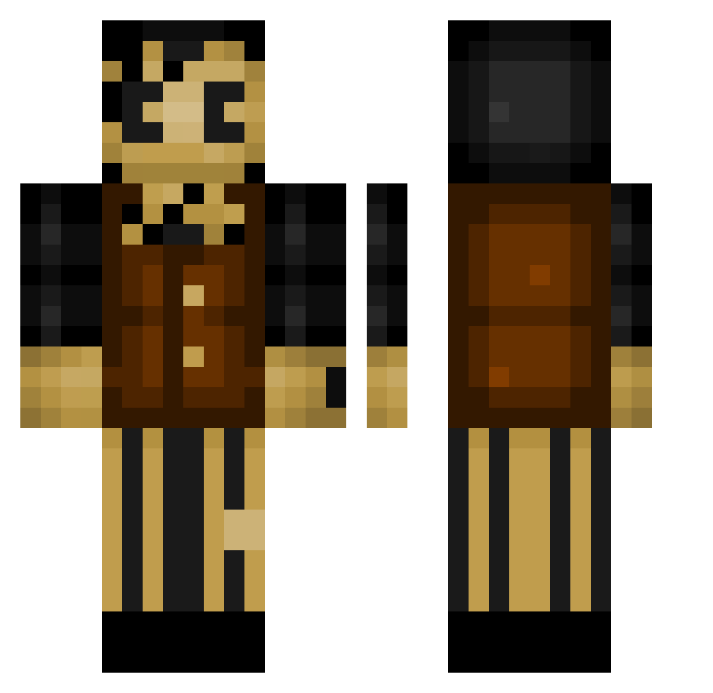 Noob_000 Minecraft skin, front and back view