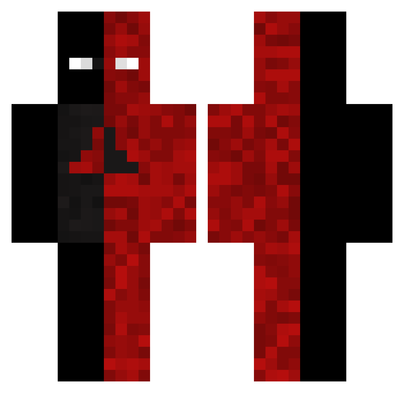 Zynkque Minecraft skin, front and back view