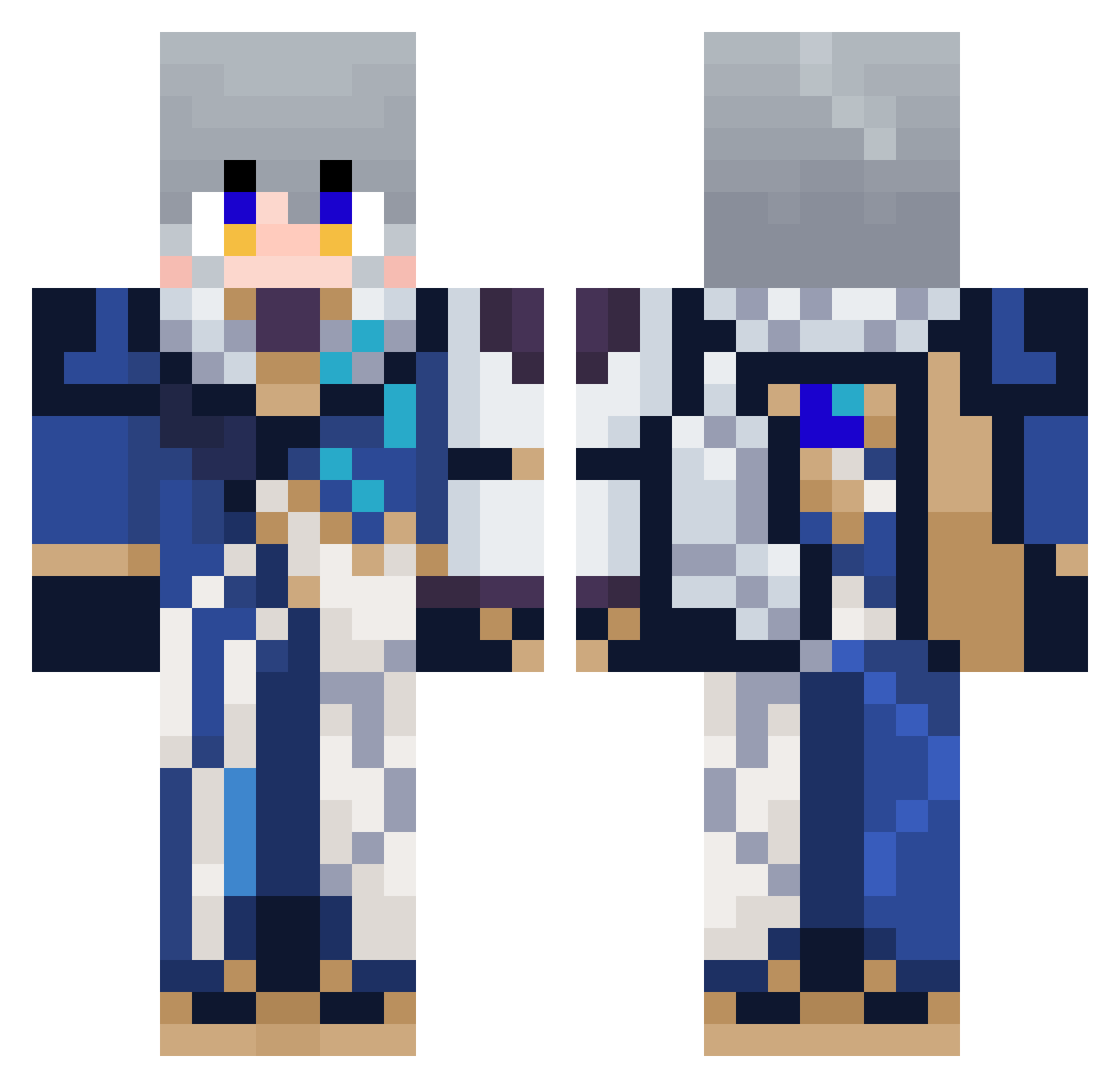 Atawalpa Minecraft skin, front and back view
