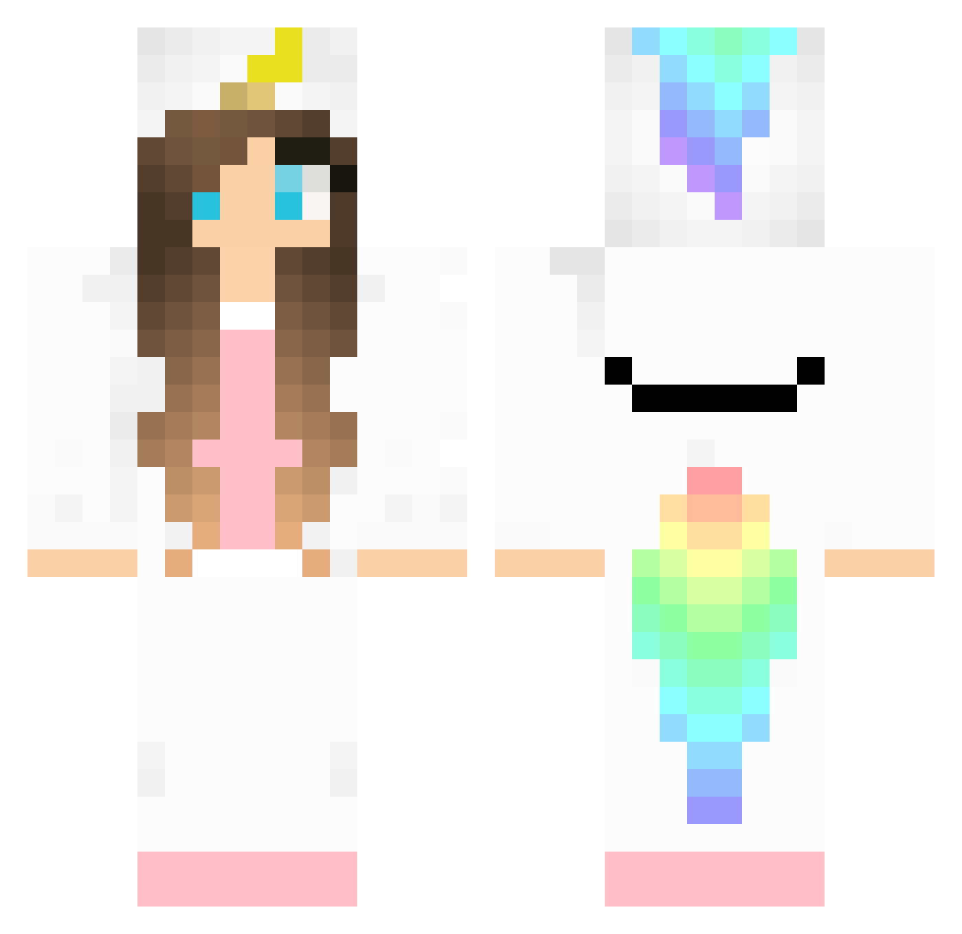 brauneChaya Minecraft skin, front and back view