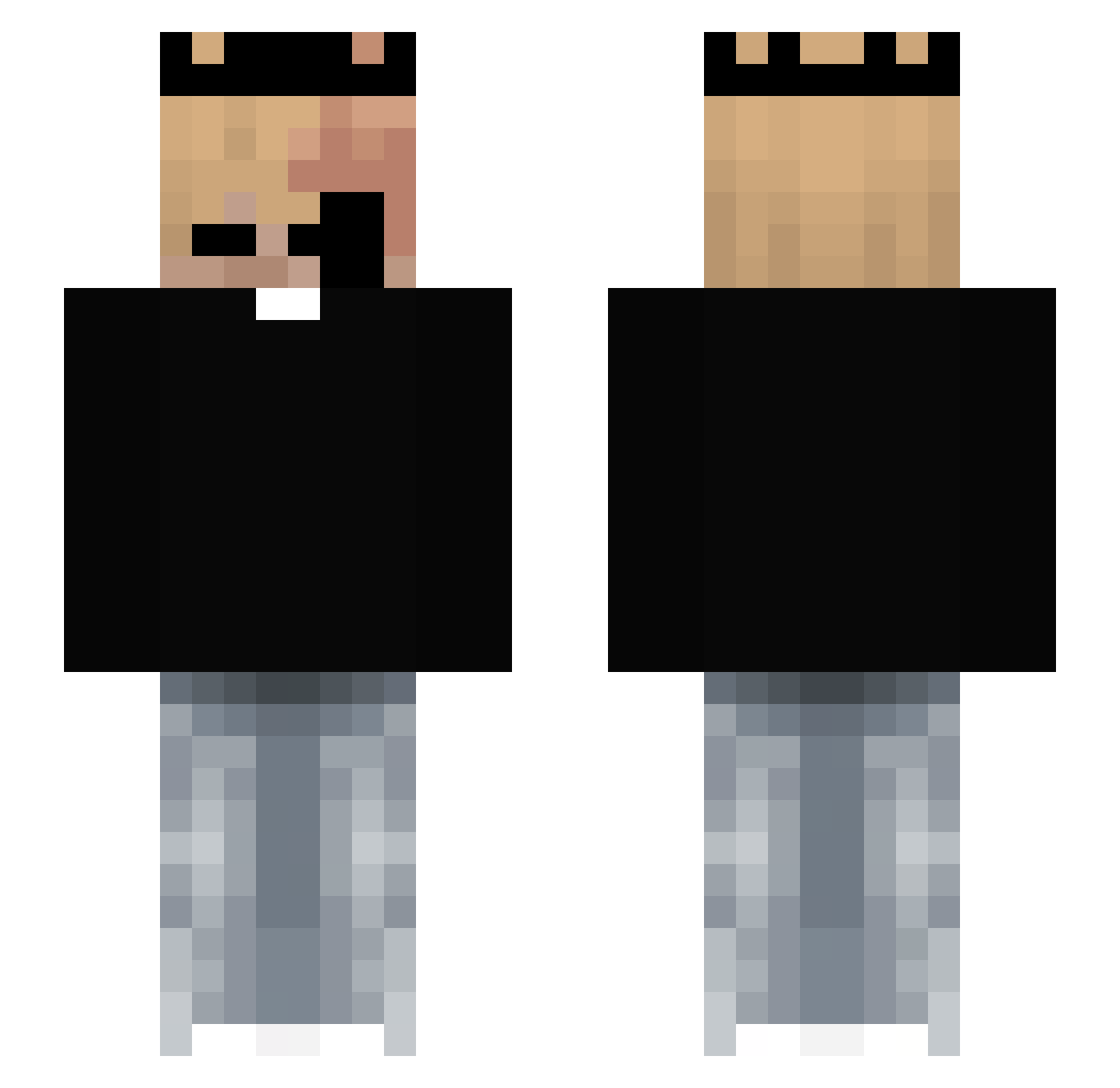 ReyHigh Minecraft skin, front and back view