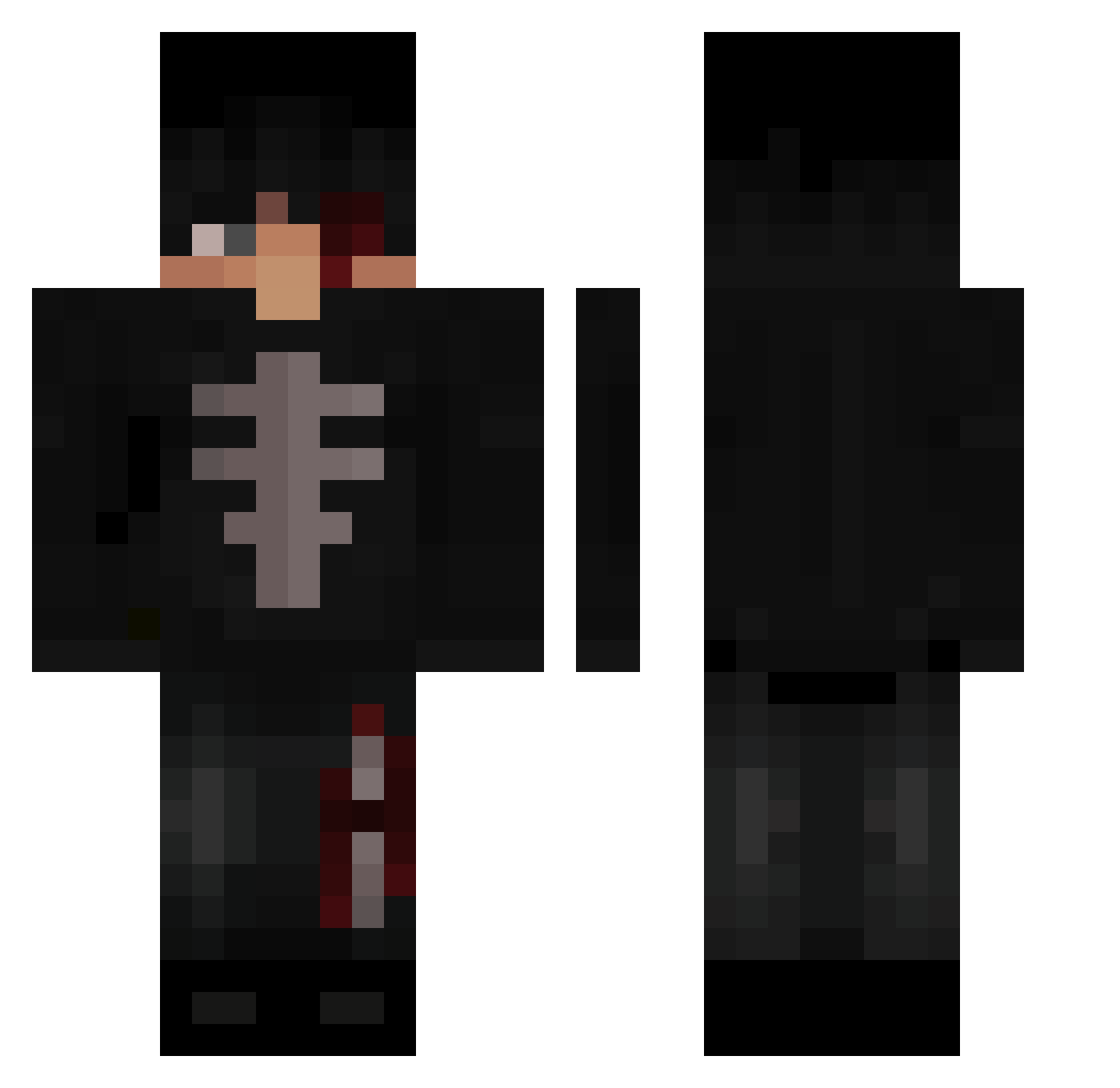 deasci Minecraft skin, front and back view
