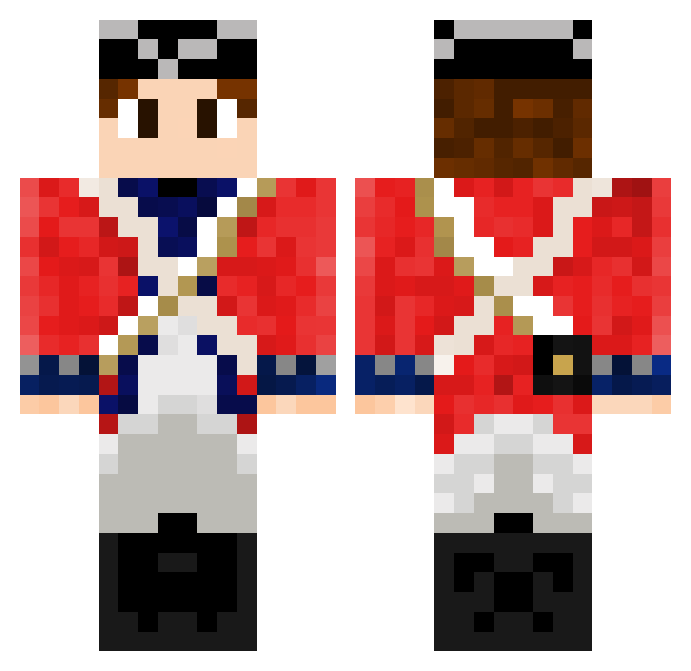 VAGABOND_JOTARO Minecraft skin, front and back view