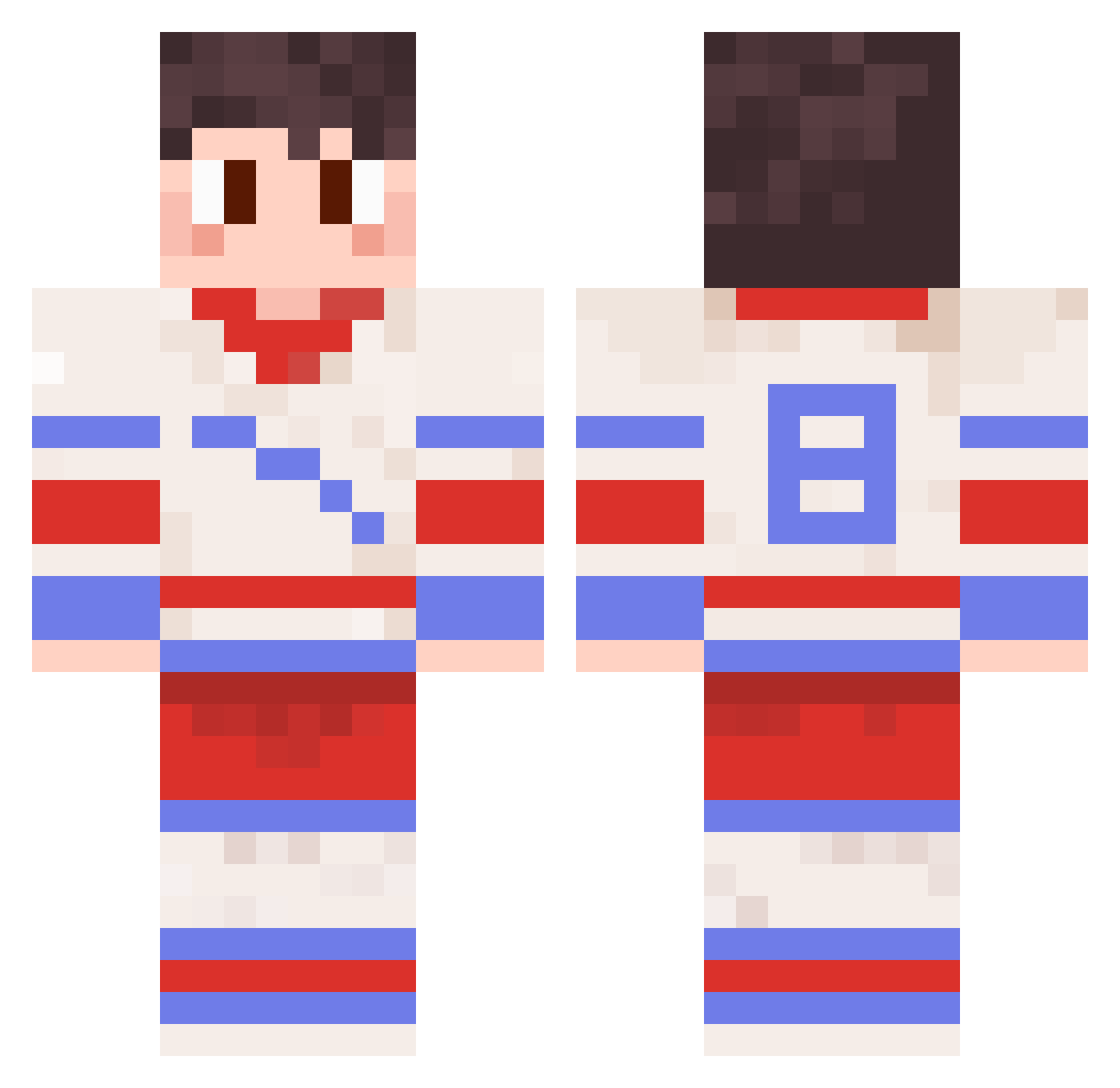 Arnoney3 Minecraft skin, front and back view