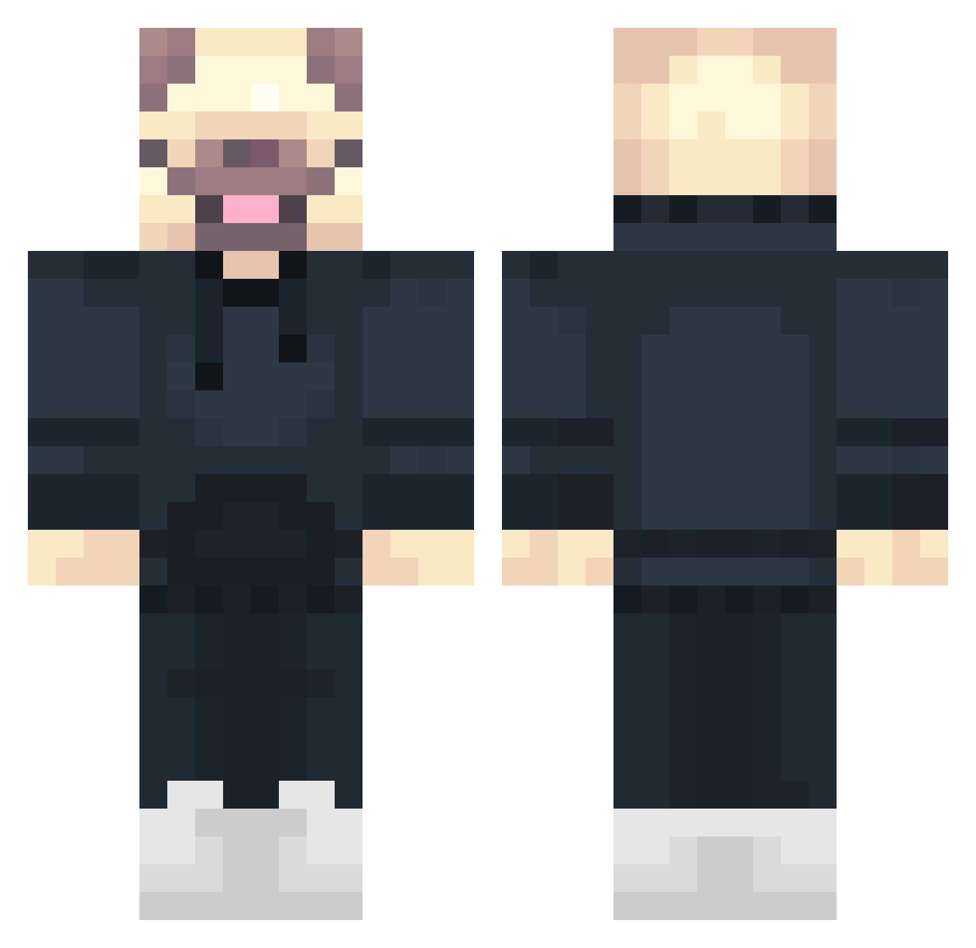 Puffboii Minecraft skin, front and back view