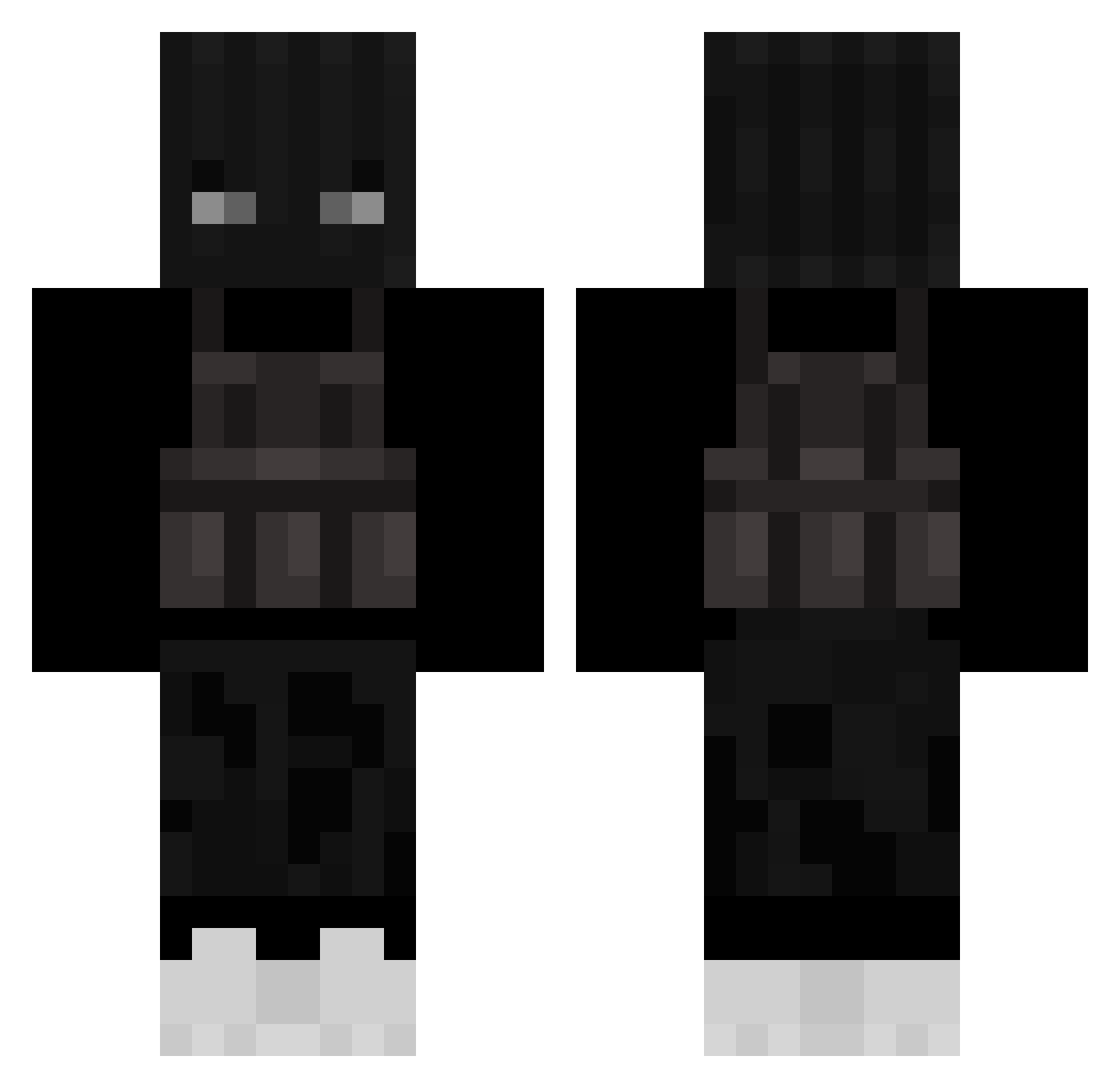 xarqv Minecraft skin, front and back view