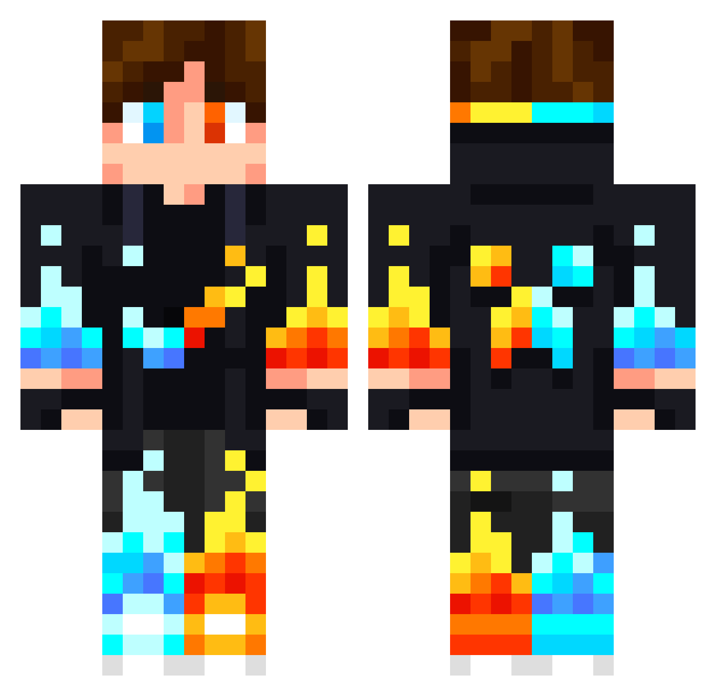 Whiskuna Minecraft skin, front and back view