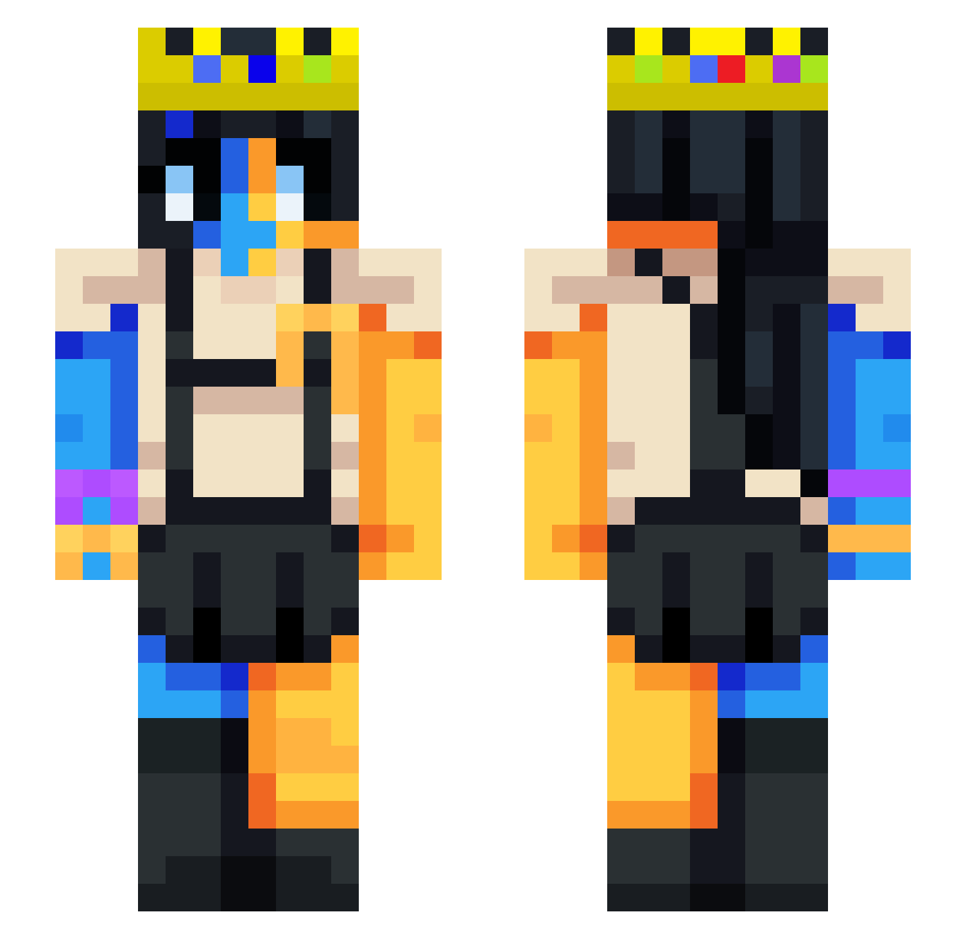 Anbition Minecraft skin, front and back view