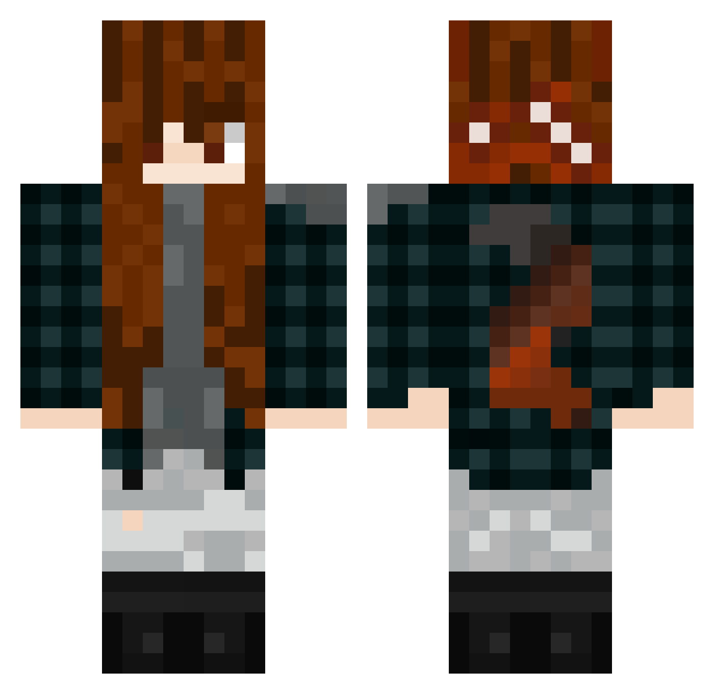 Alexa002 Minecraft skin, front and back view
