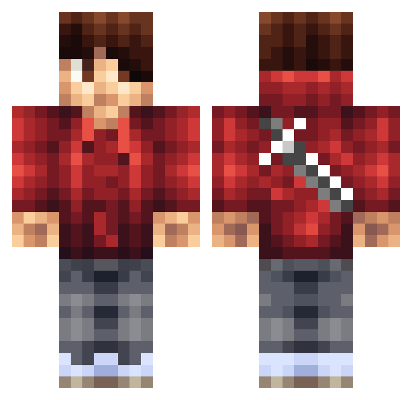 TheVantexGuy Minecraft skin, front and back view