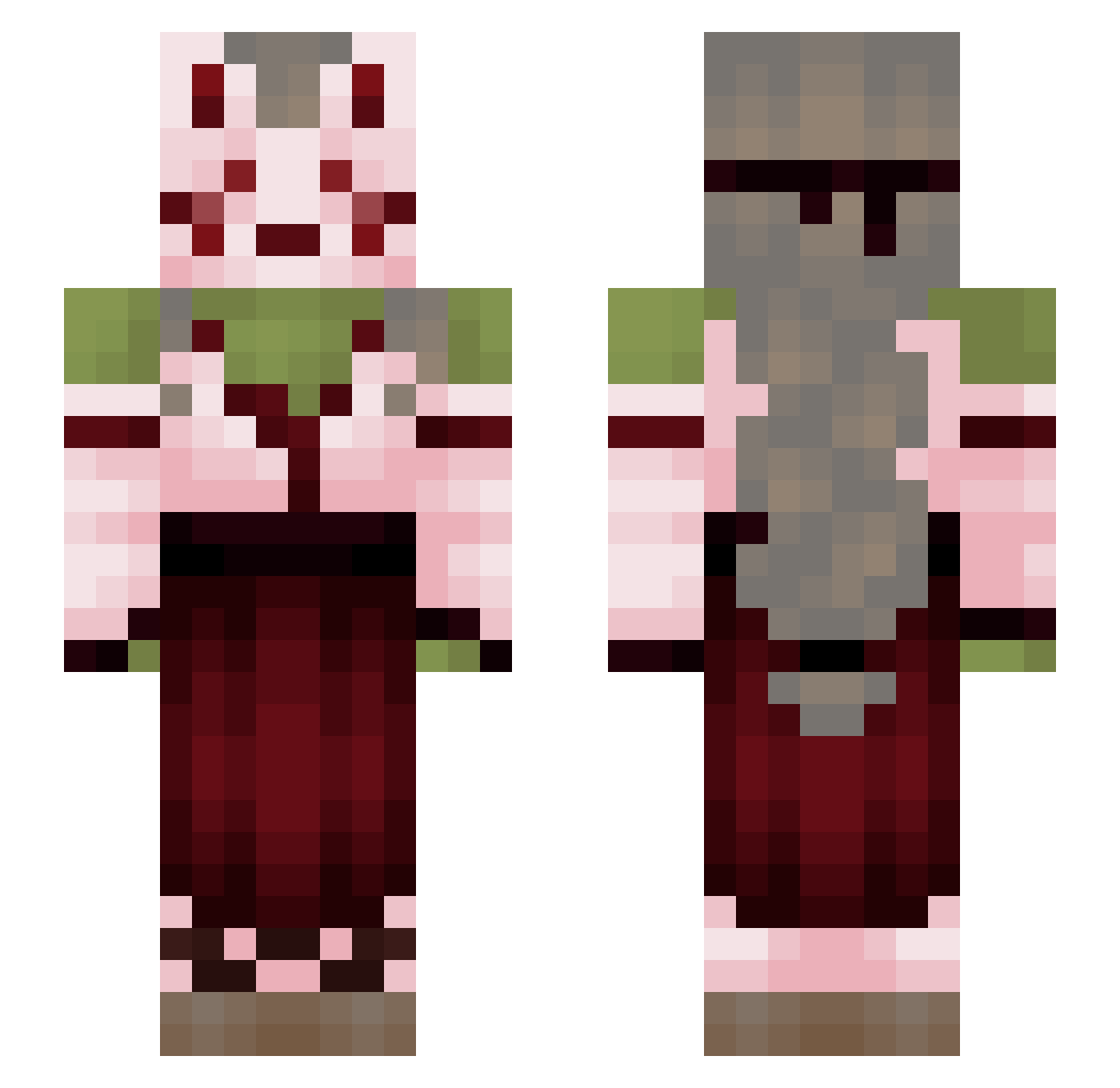 Lisiasty1245 Minecraft skin, front and back view