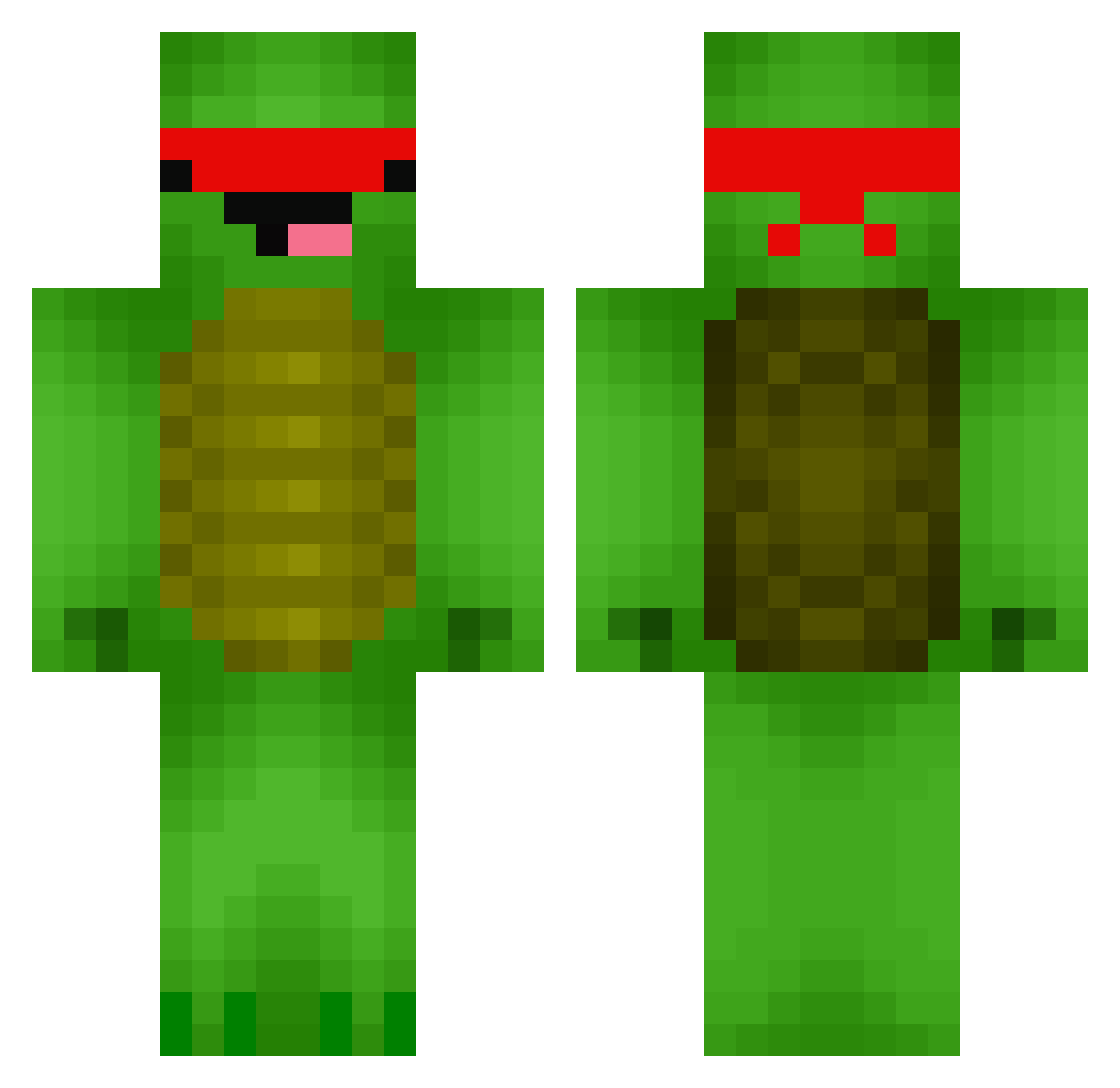 BenDoverkiin Minecraft skin, front and back view