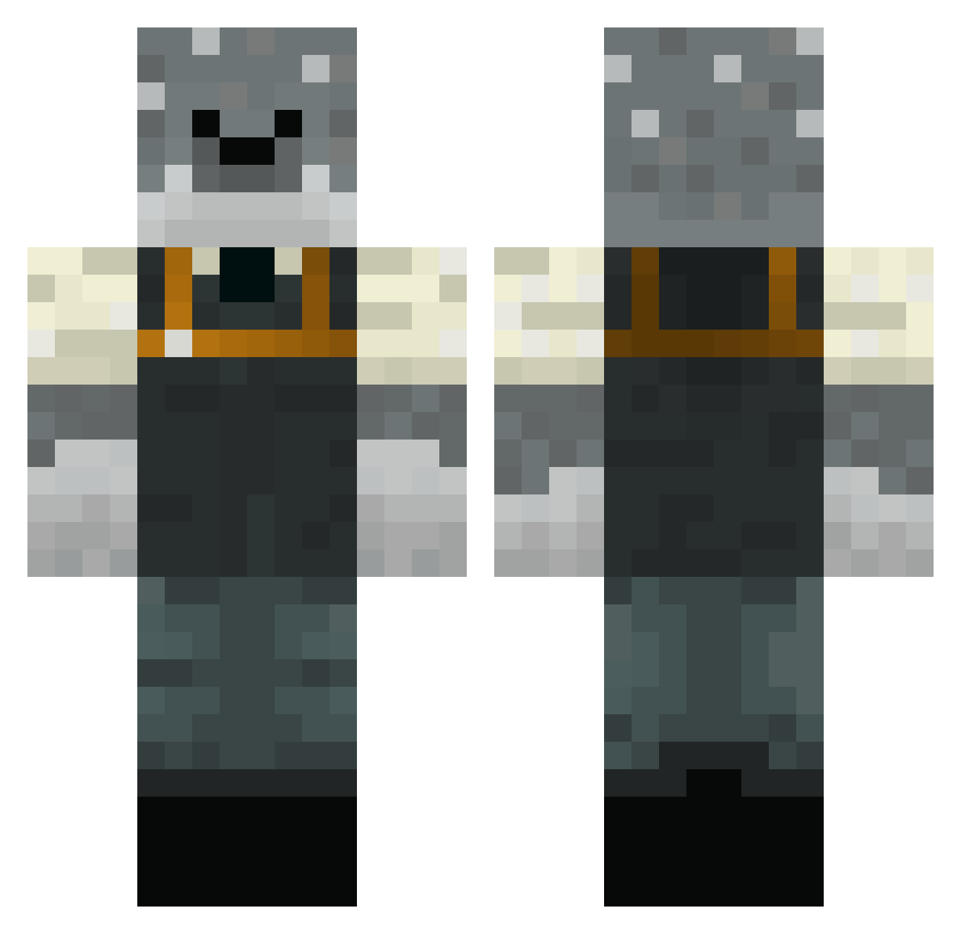 SealNap Minecraft skin, front and back view