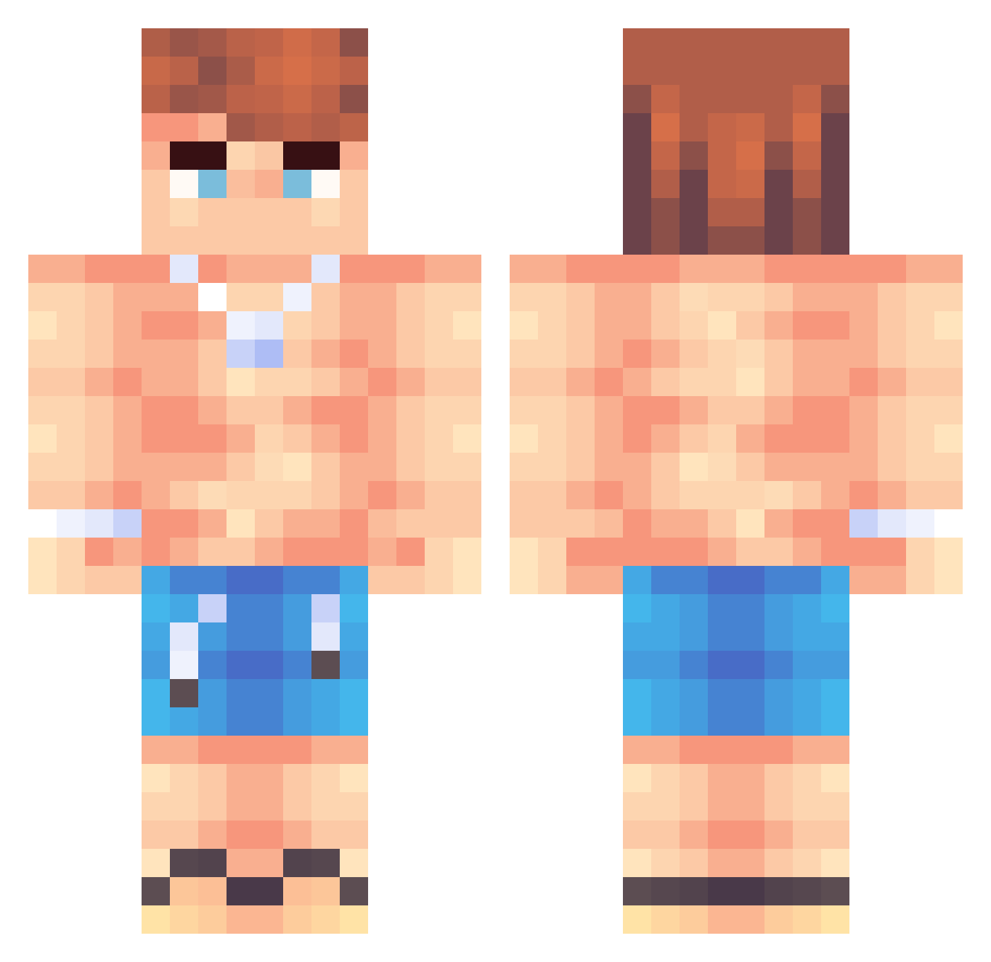 ZamzerPVP Minecraft skin, front and back view